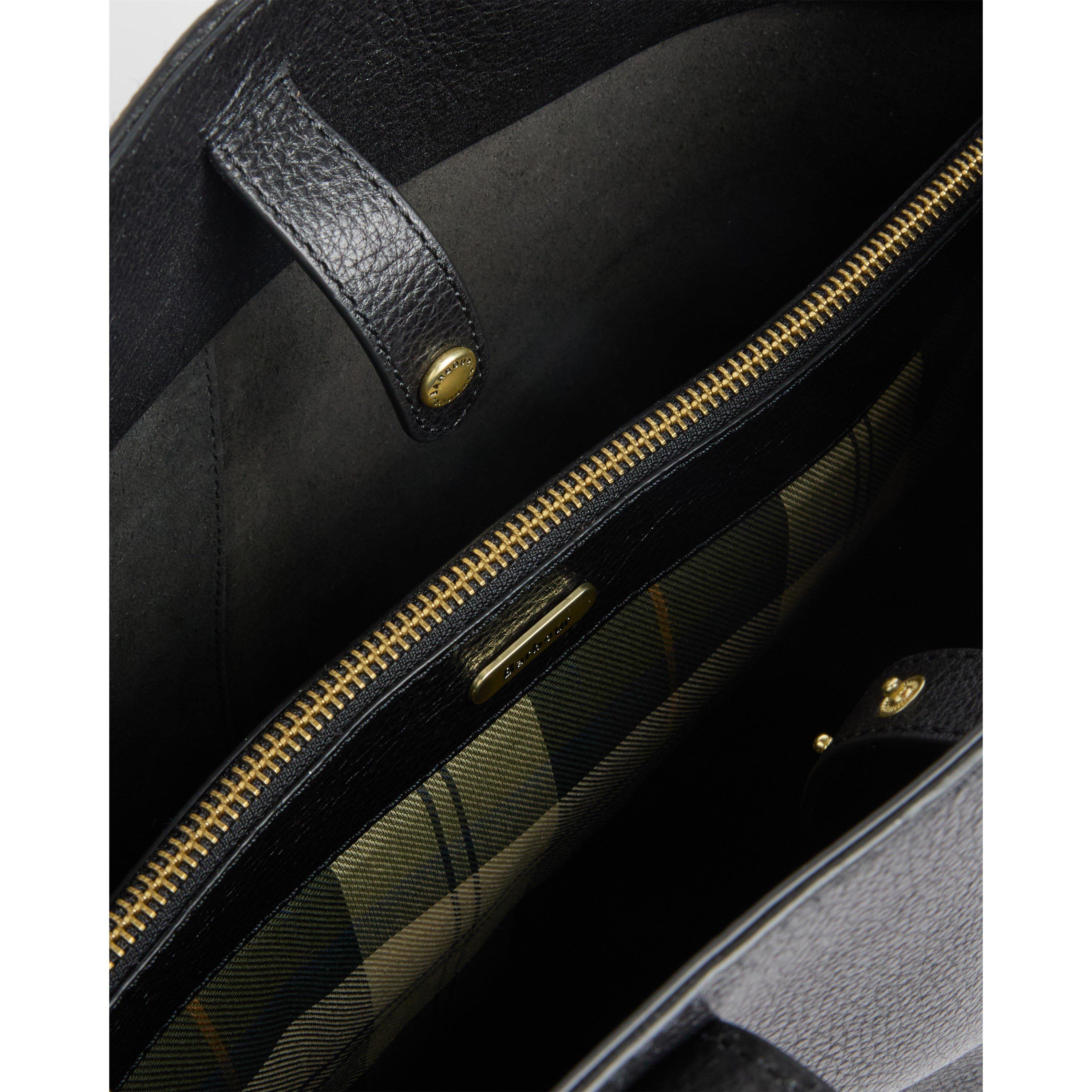 Black - Barbour - Women's Alder Leather Tote Bag - 11