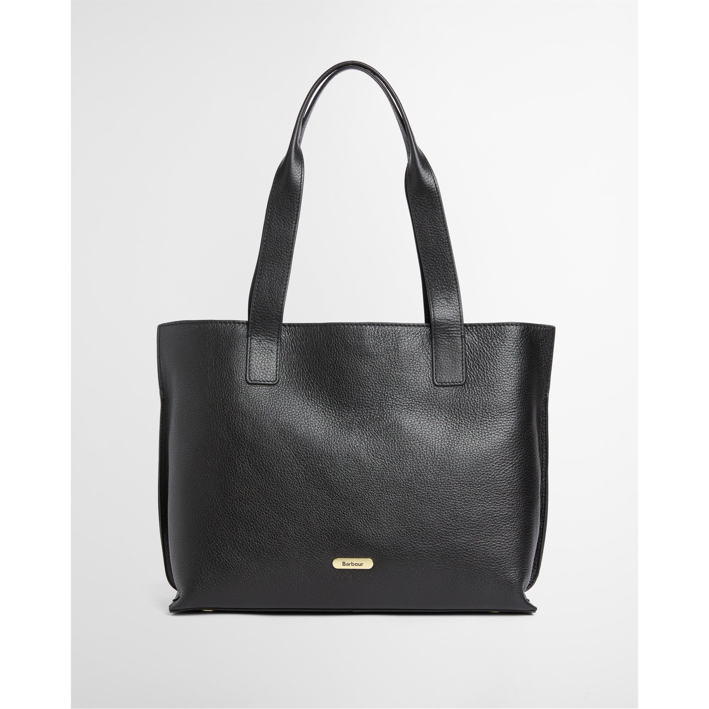 Black - Barbour - Women's Alder Leather Tote Bag - 5