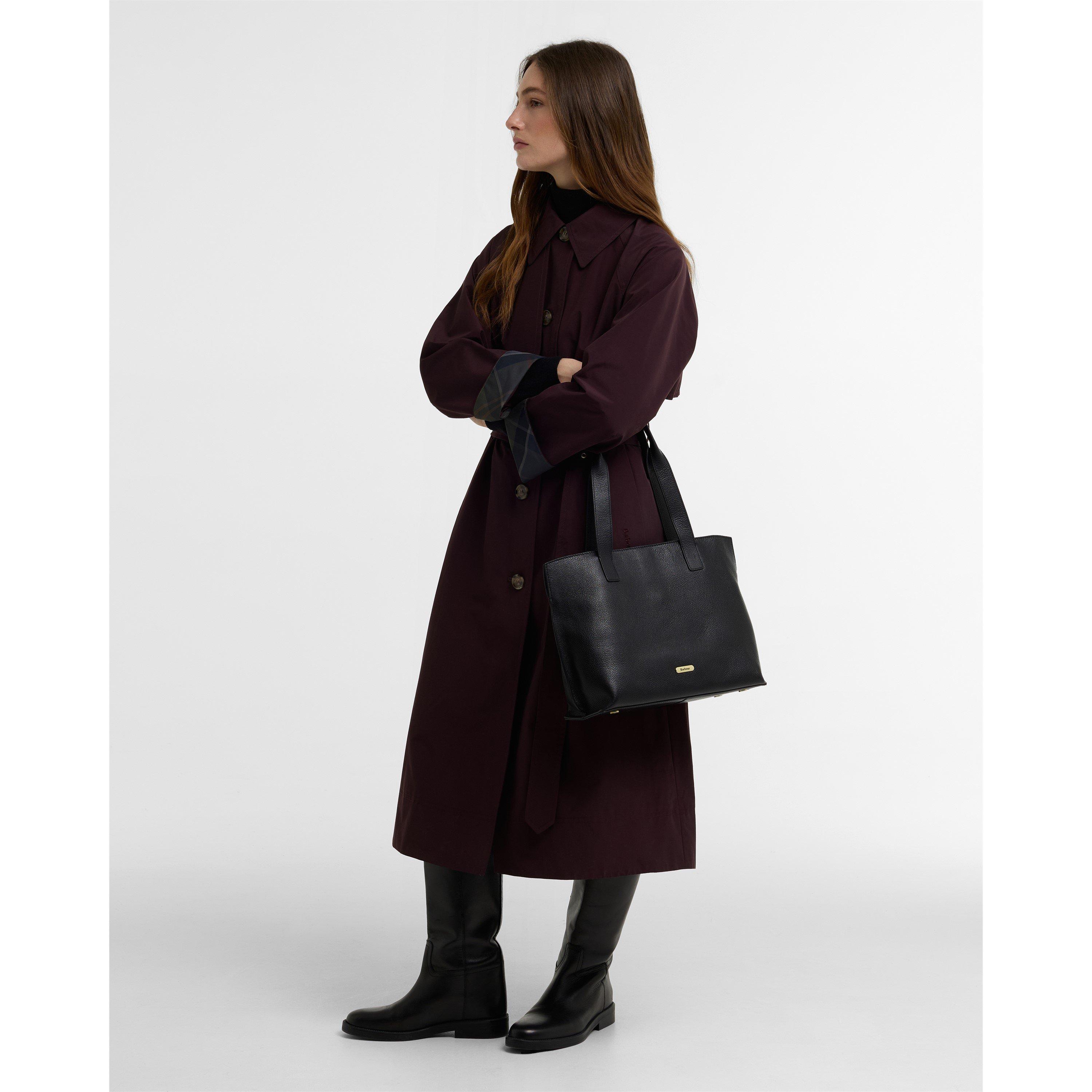 Black - Barbour - Women's Alder Leather Tote Bag - 6