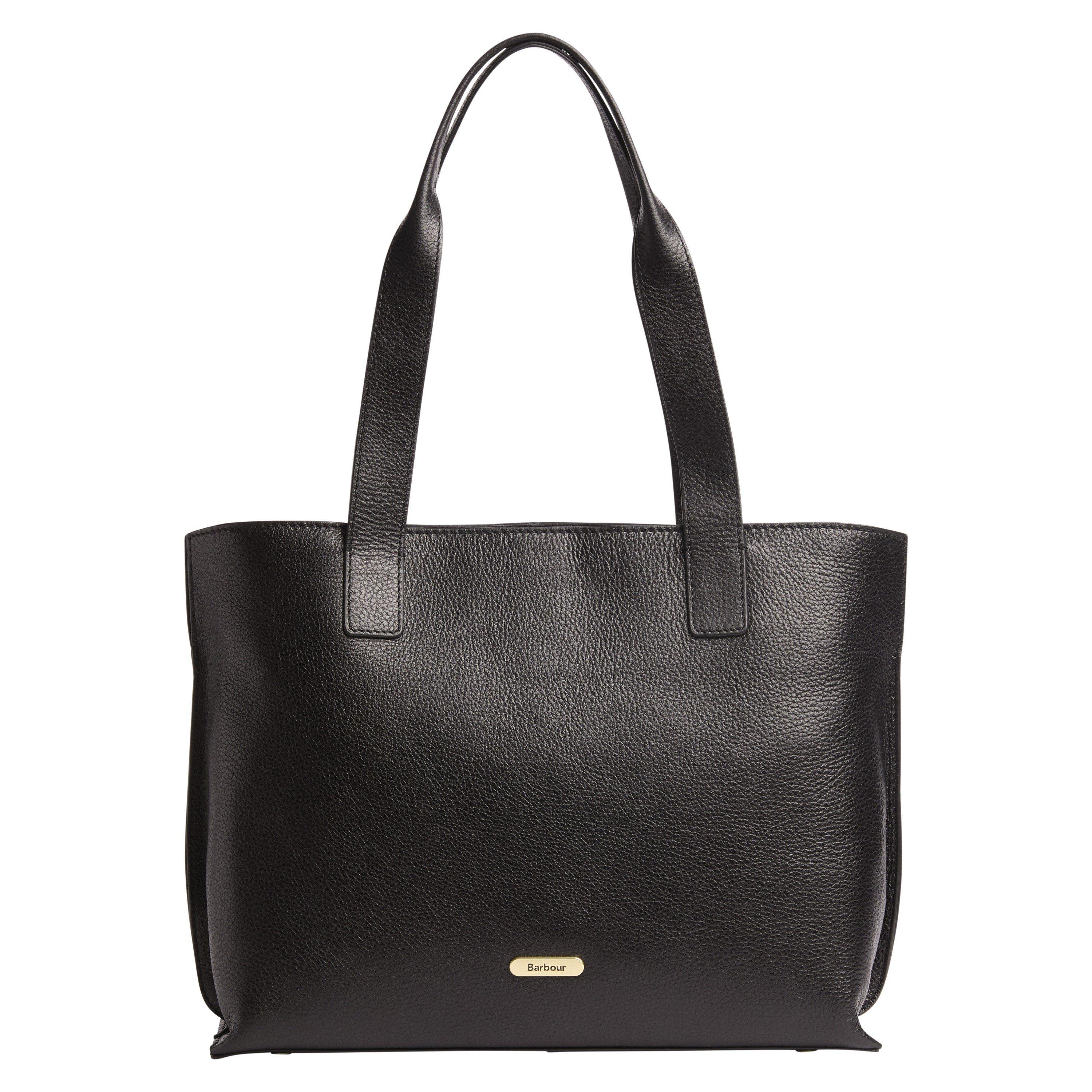 Black - Barbour - Women's Alder Leather Tote Bag - 8