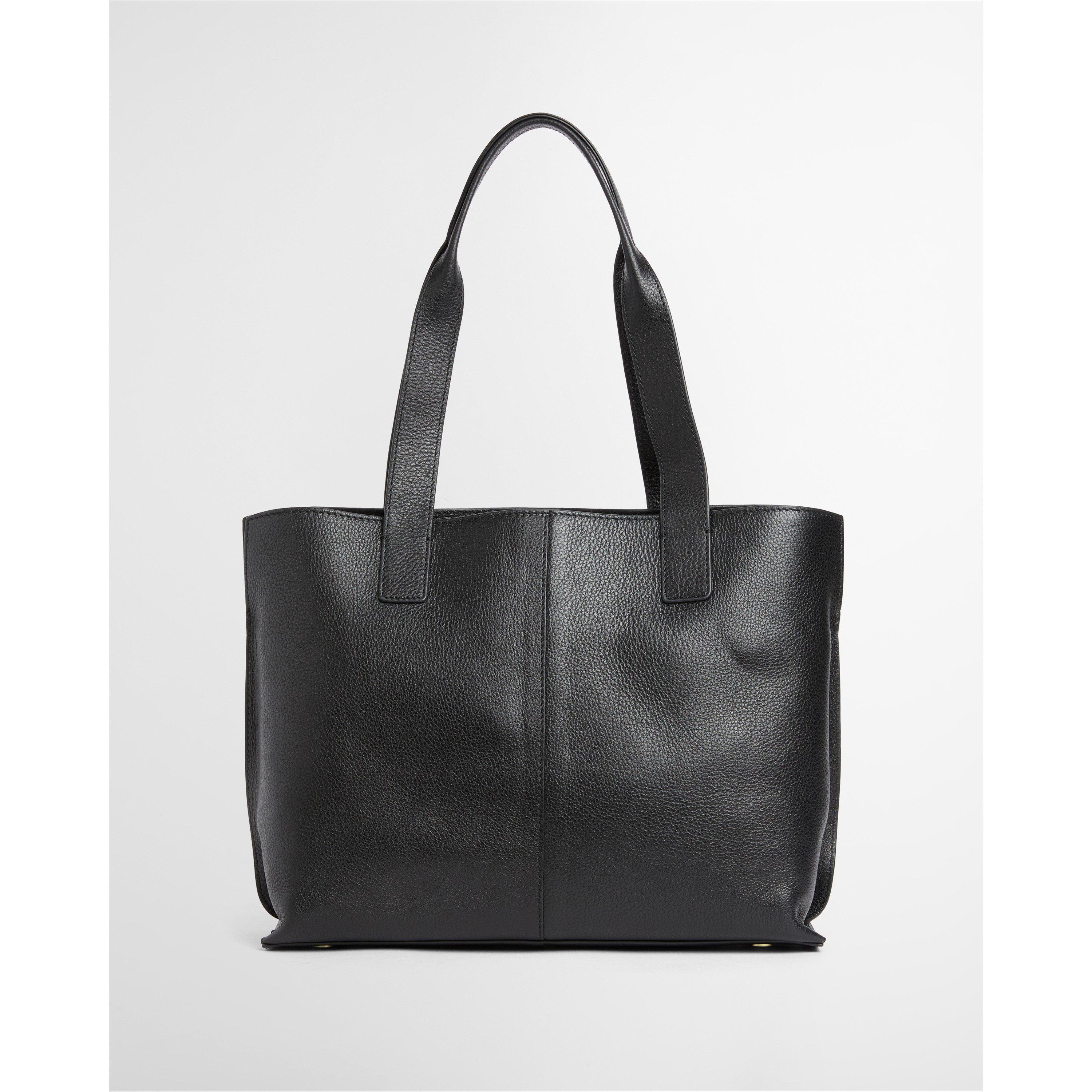 Black - Barbour - Women's Alder Leather Tote Bag - 9