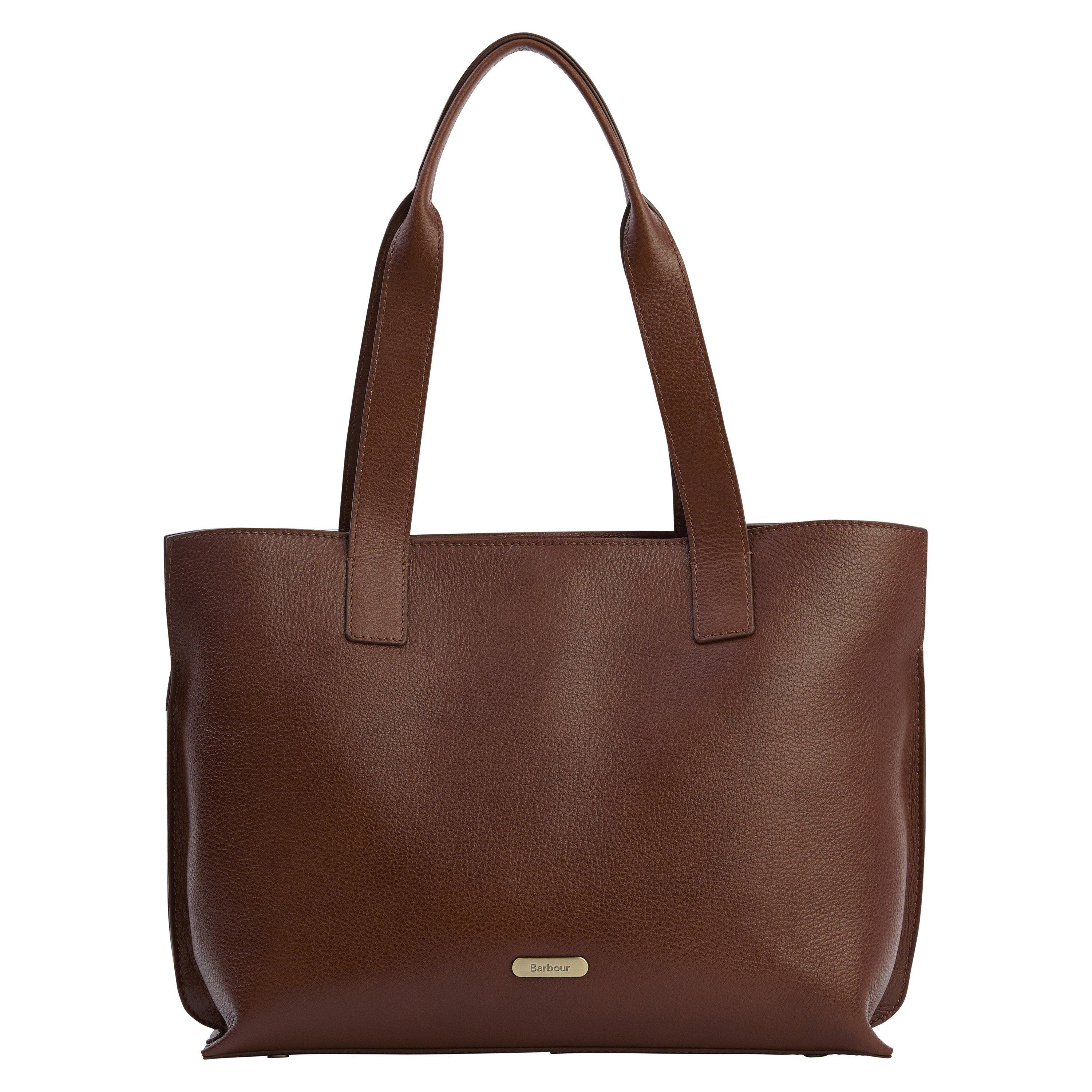 Brown - Barbour - Women's Alder Leather Tote Bag - 1