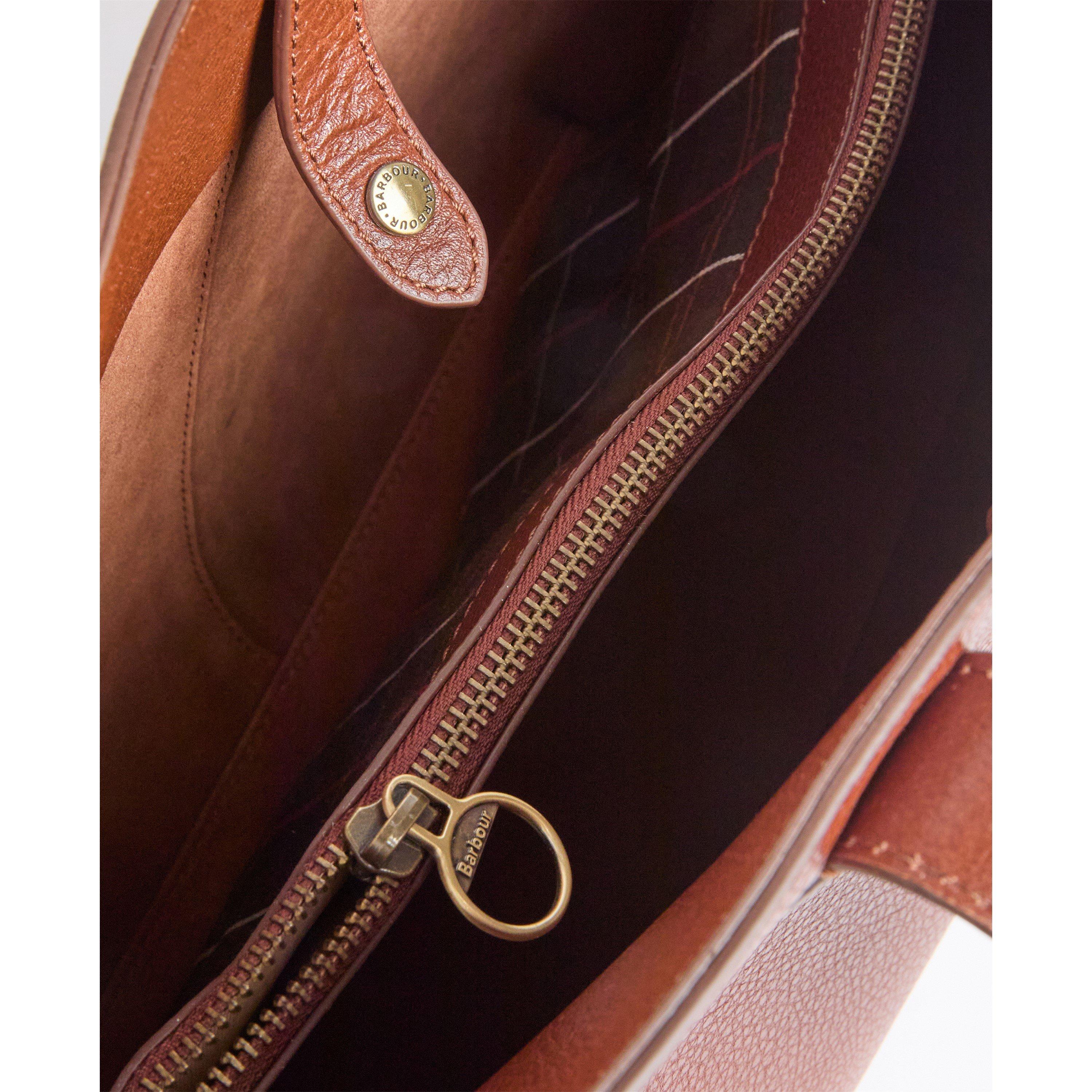 Brown - Barbour - Women's Alder Leather Tote Bag - 12