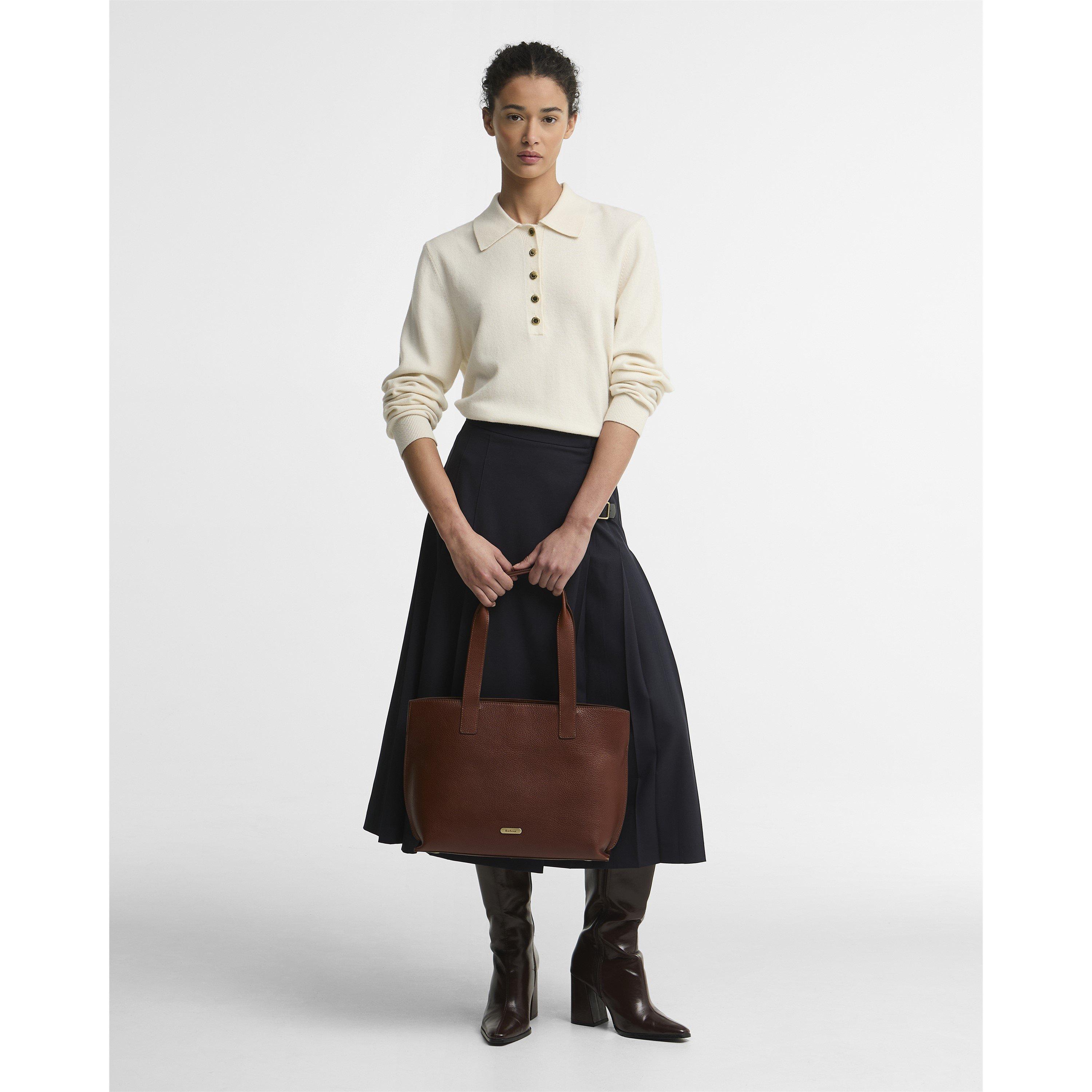 Brown - Barbour - Women's Alder Leather Tote Bag - 3