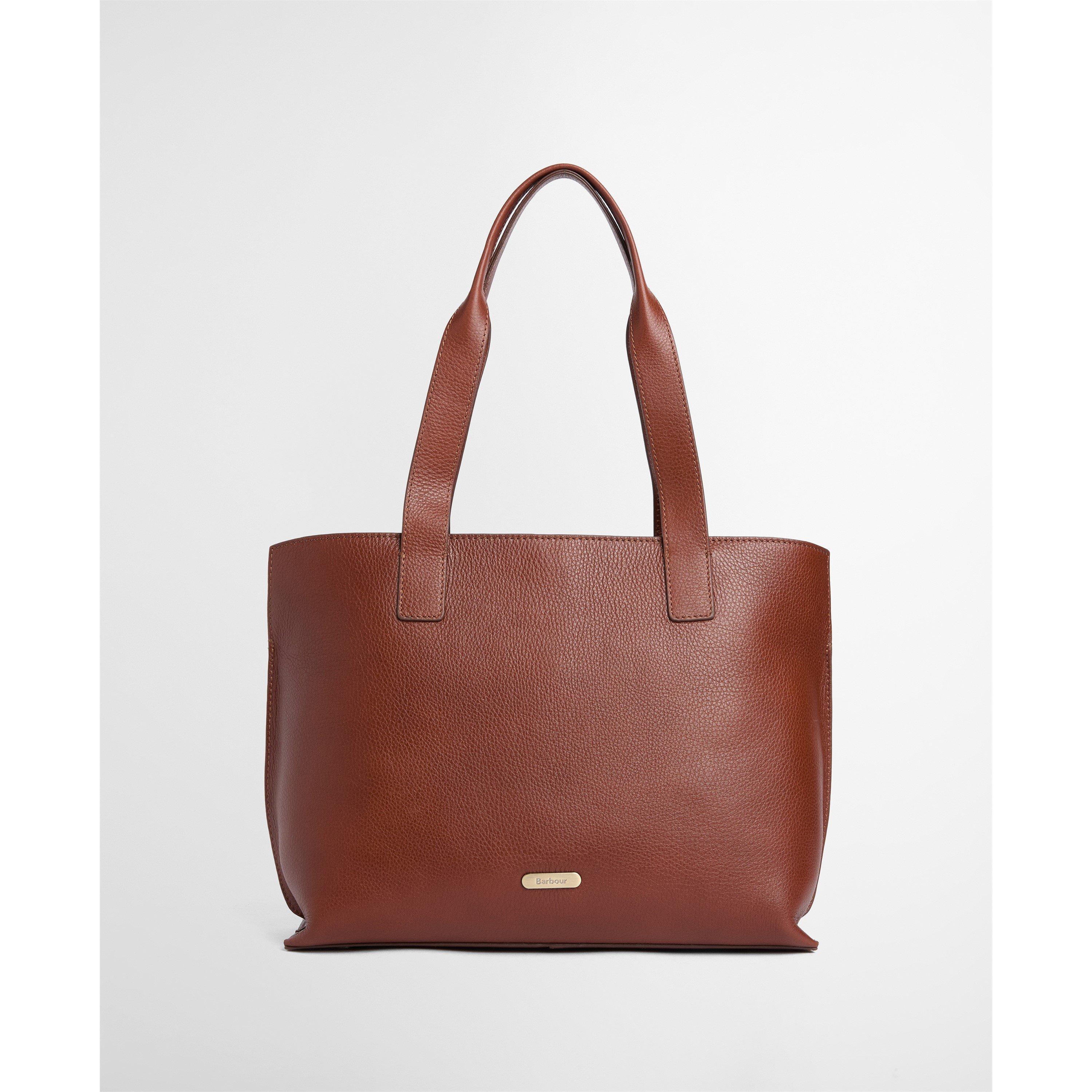 Brown - Barbour - Women's Alder Leather Tote Bag - 9