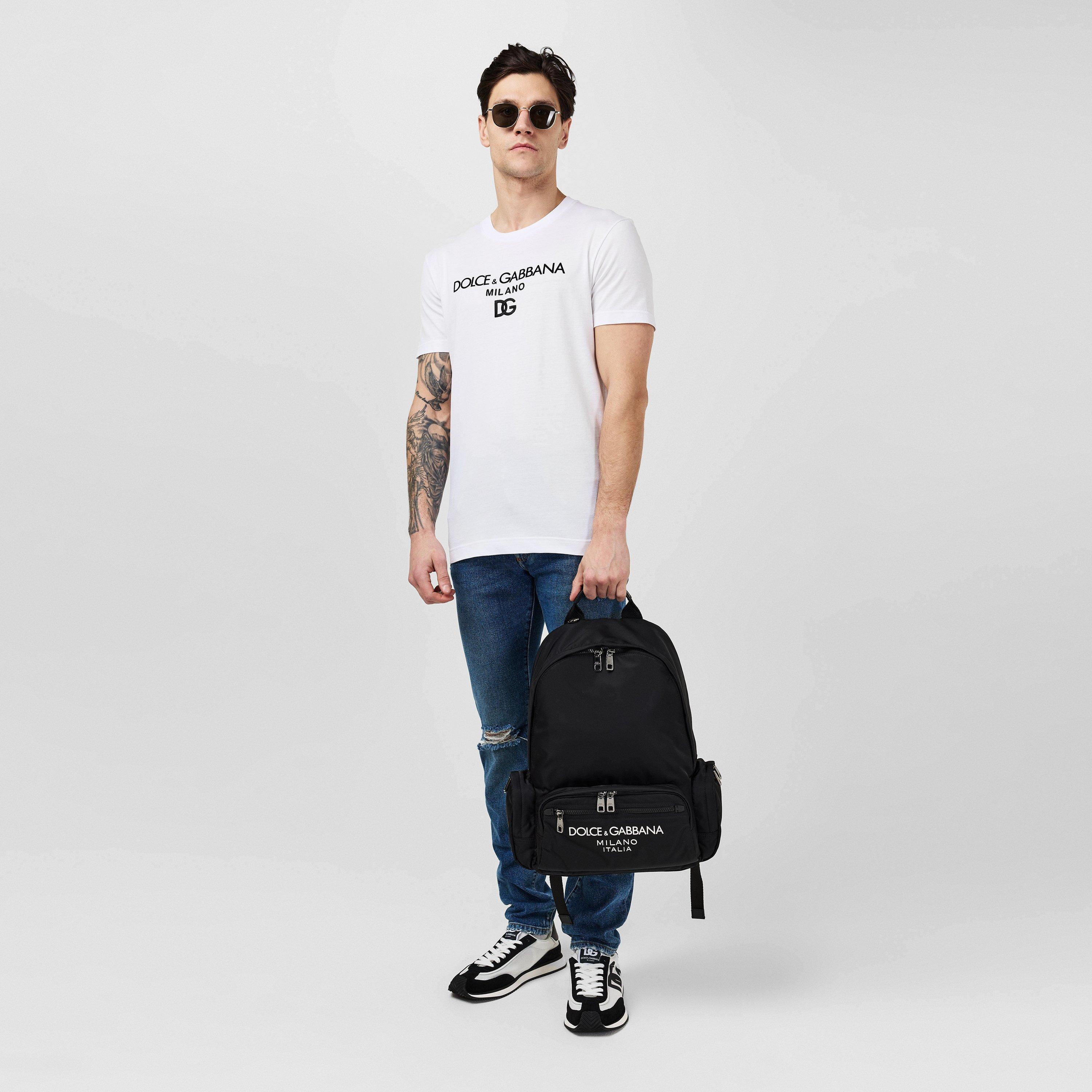 White/Black - Dolce and Gabbana - Men's Nylon Backpack - 6