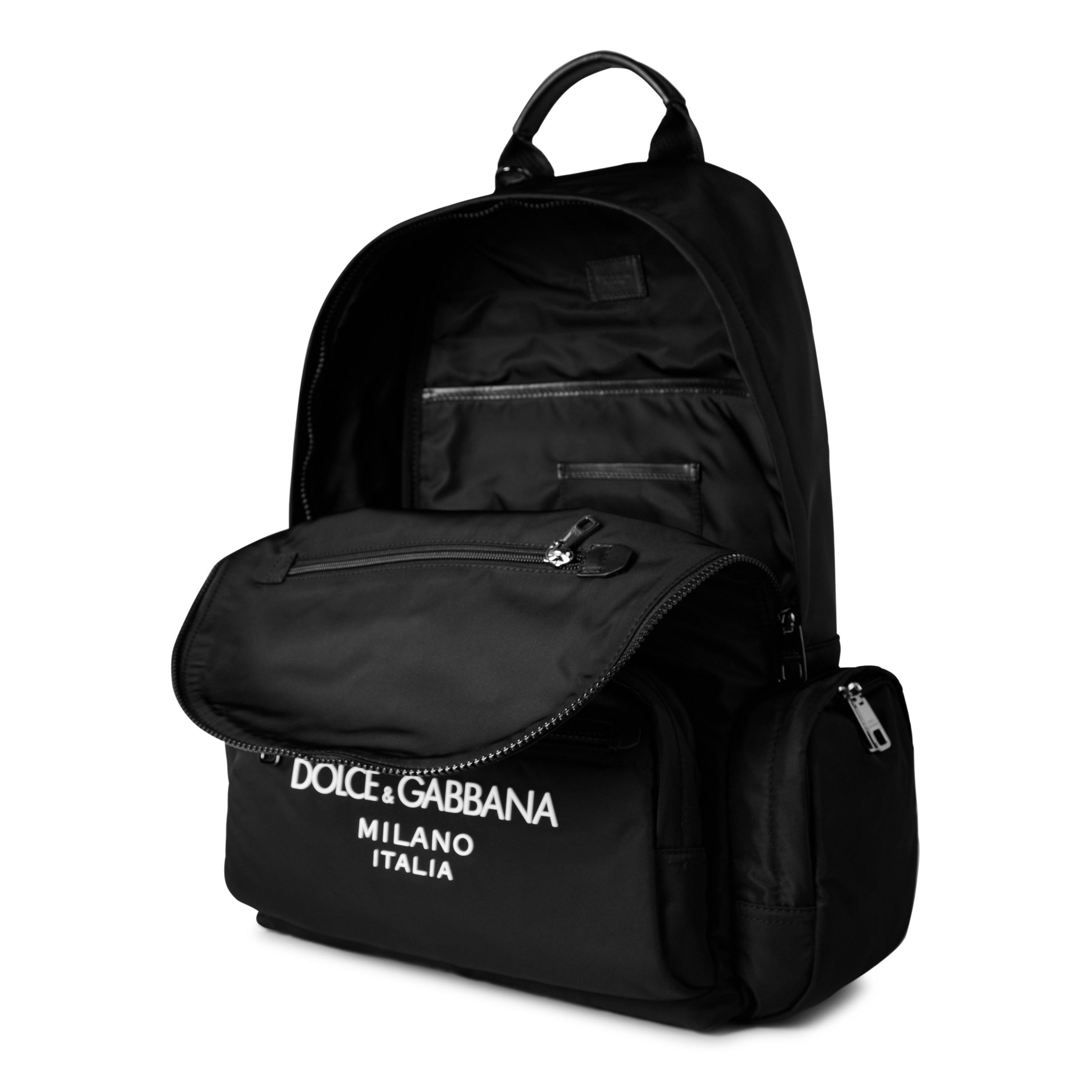 White/Black - Dolce and Gabbana - Men's Nylon Backpack - 4