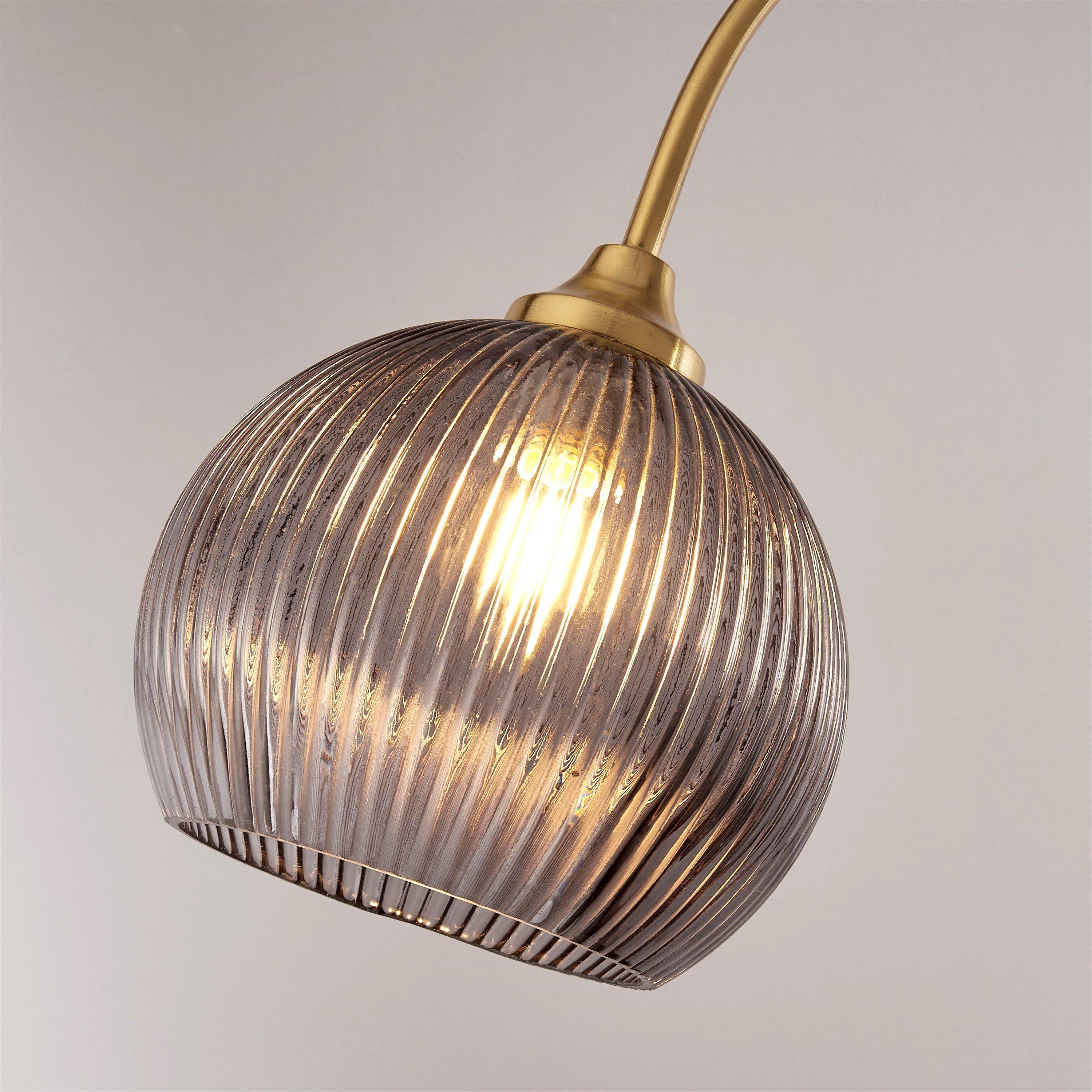 Grey And Gold - Lighting Collection - Ribbed Glass Floor Lamp - 2