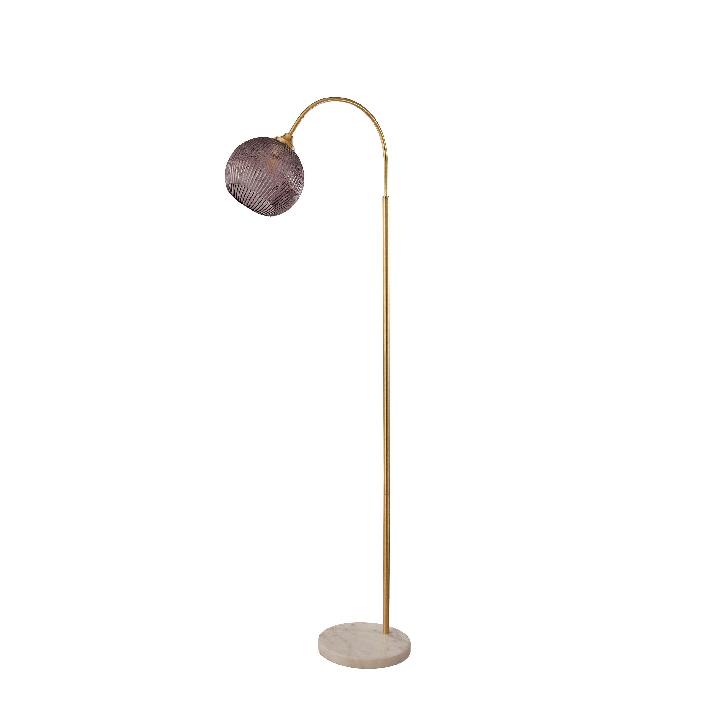 Grey And Gold - Lighting Collection - Ribbed Glass Floor Lamp - 3