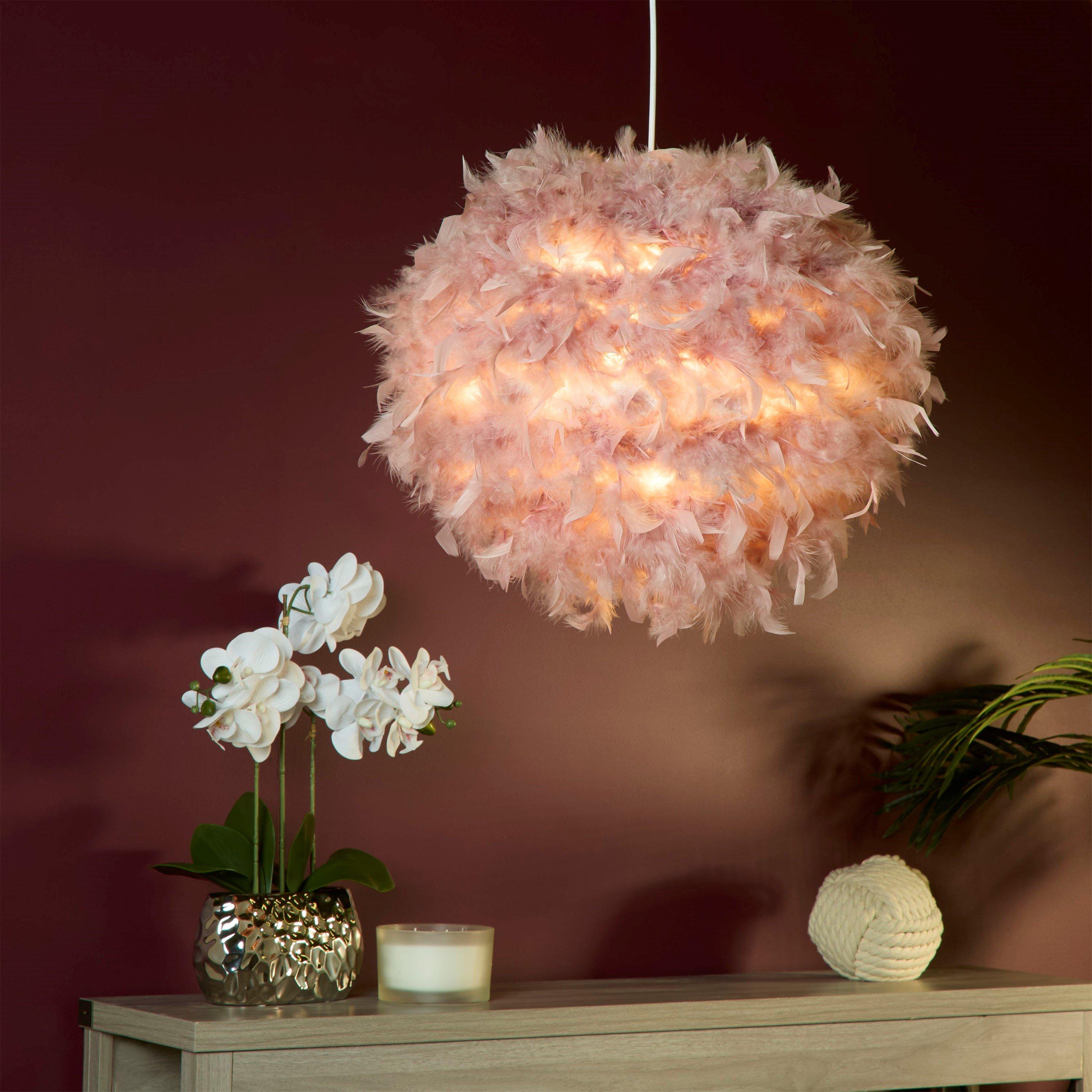 Pink - Lighting Collection - Feather Shade - 1