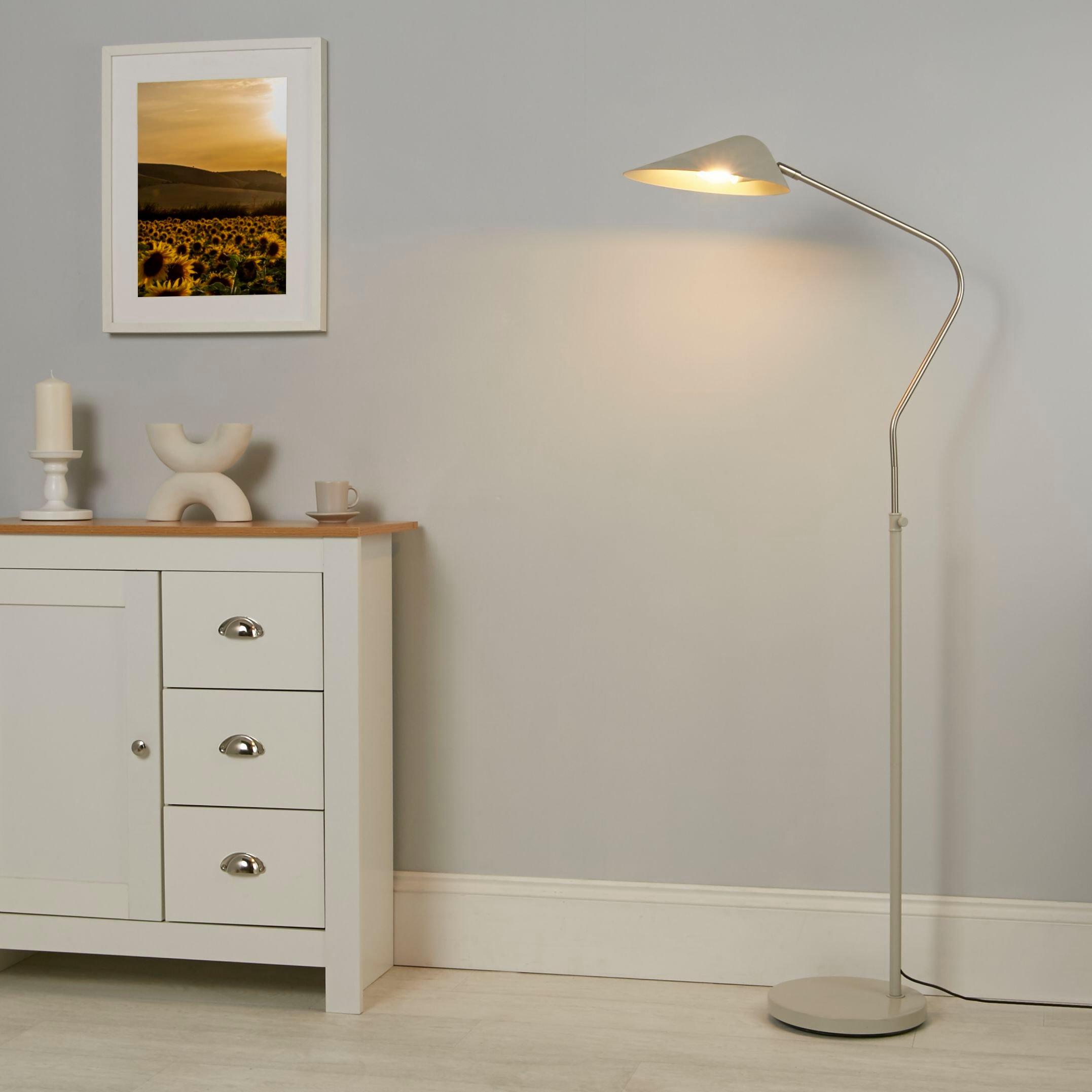 Grey - Lighting Collection - Metal Shade Floor Lamp - 1
