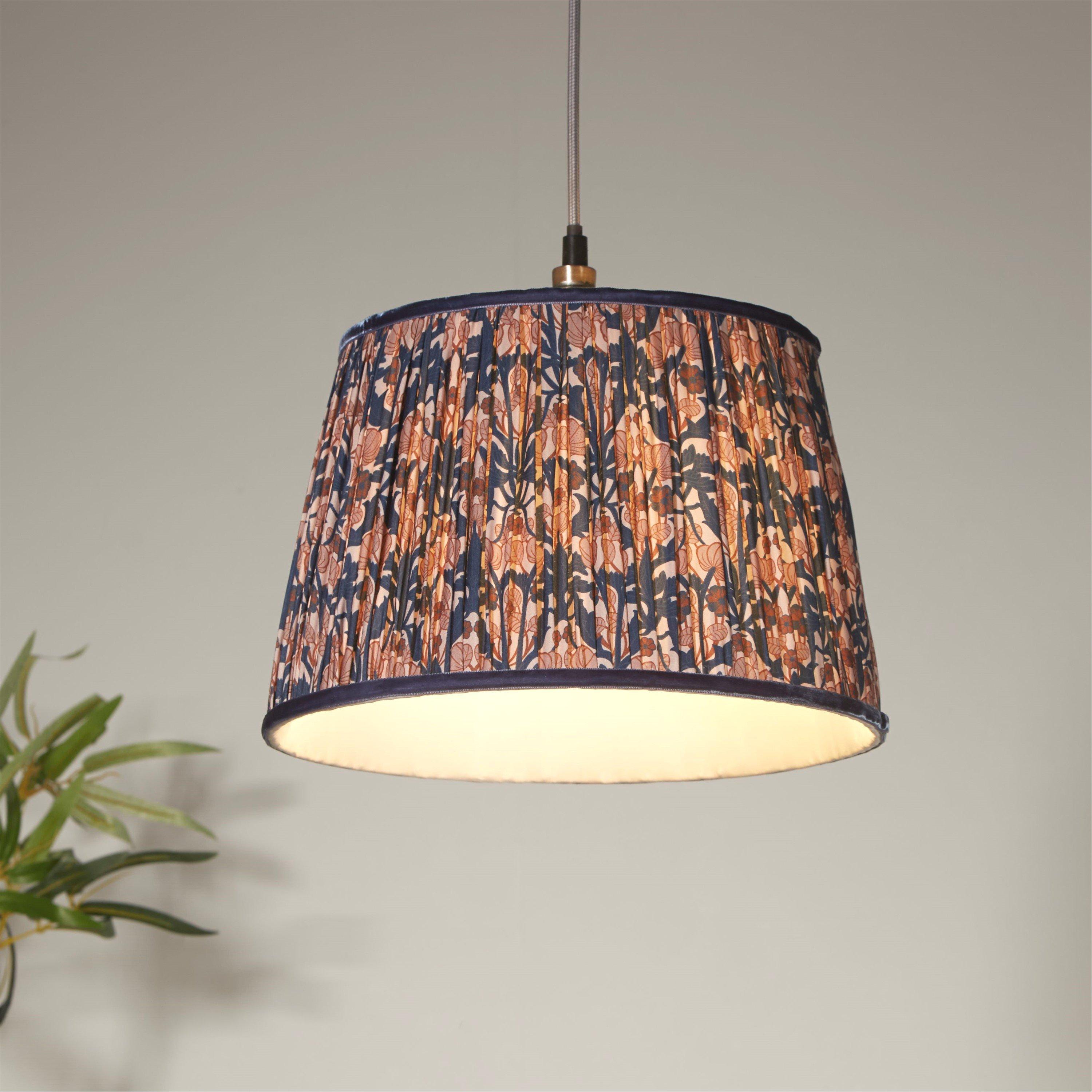 Navy - Lighting Collection - Vintage Print Shade - 1