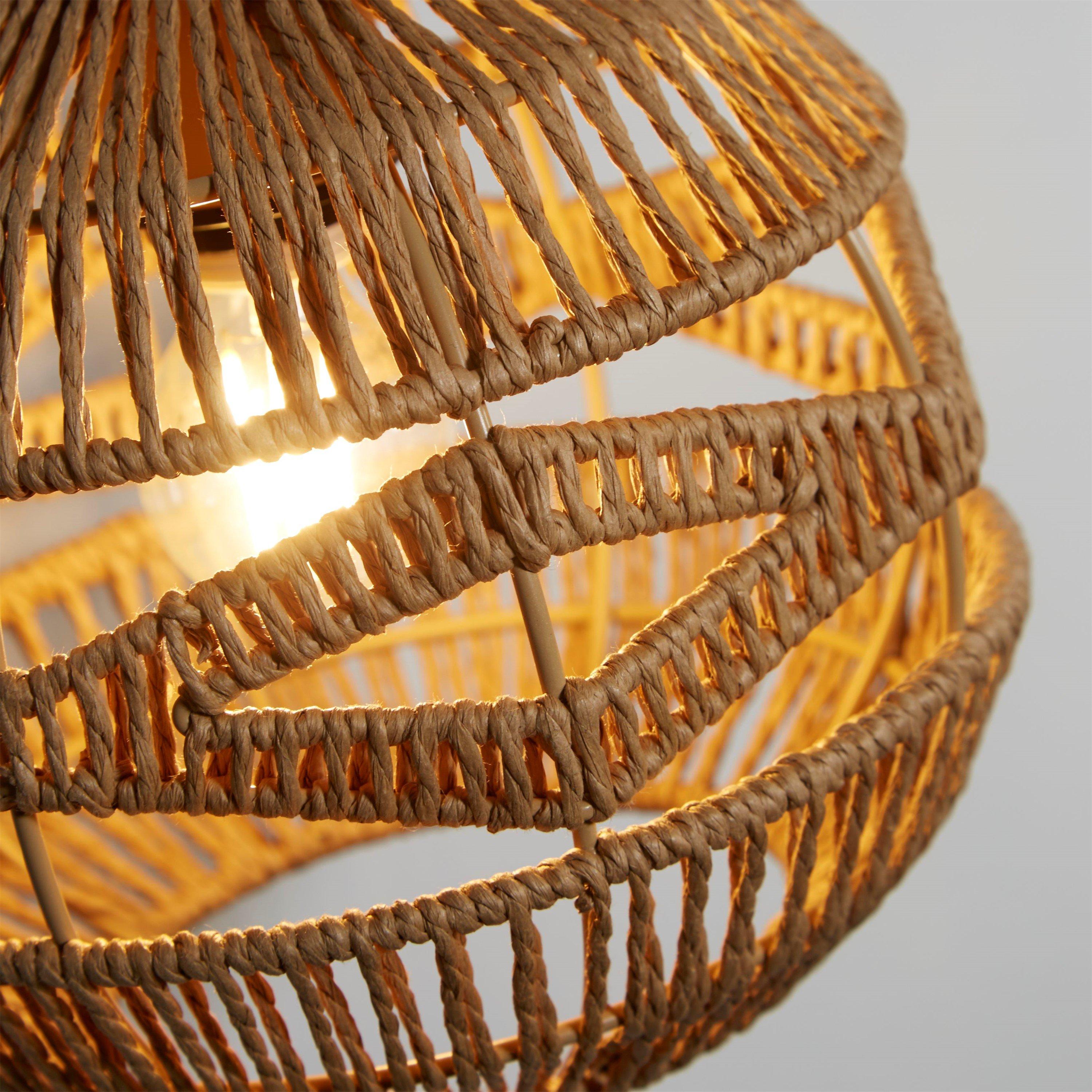 Natural - Lighting Collection - Woven Plug In Wall Light - 2