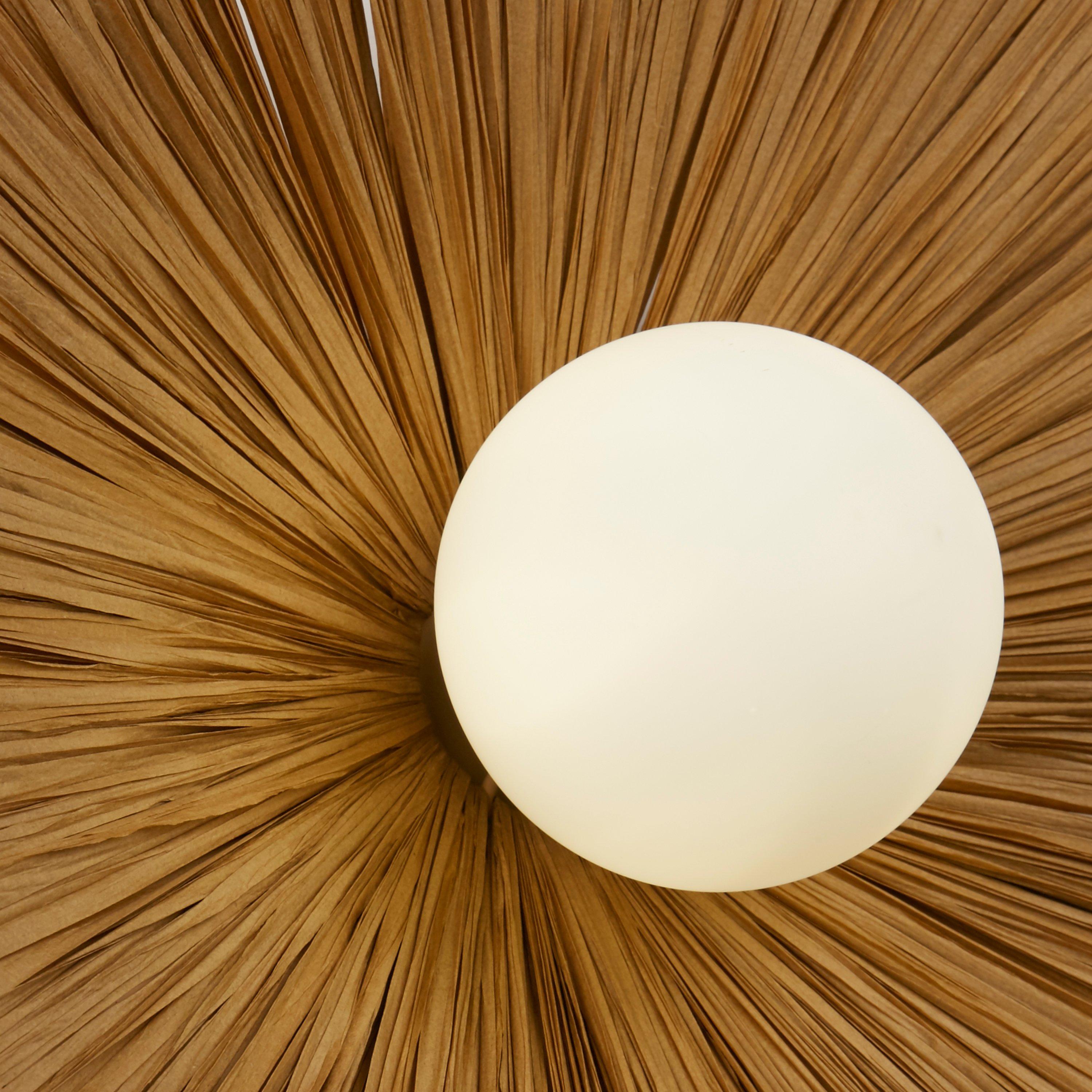 Natural - Lighting Collection - Raffia & Opal Wall Light - 2