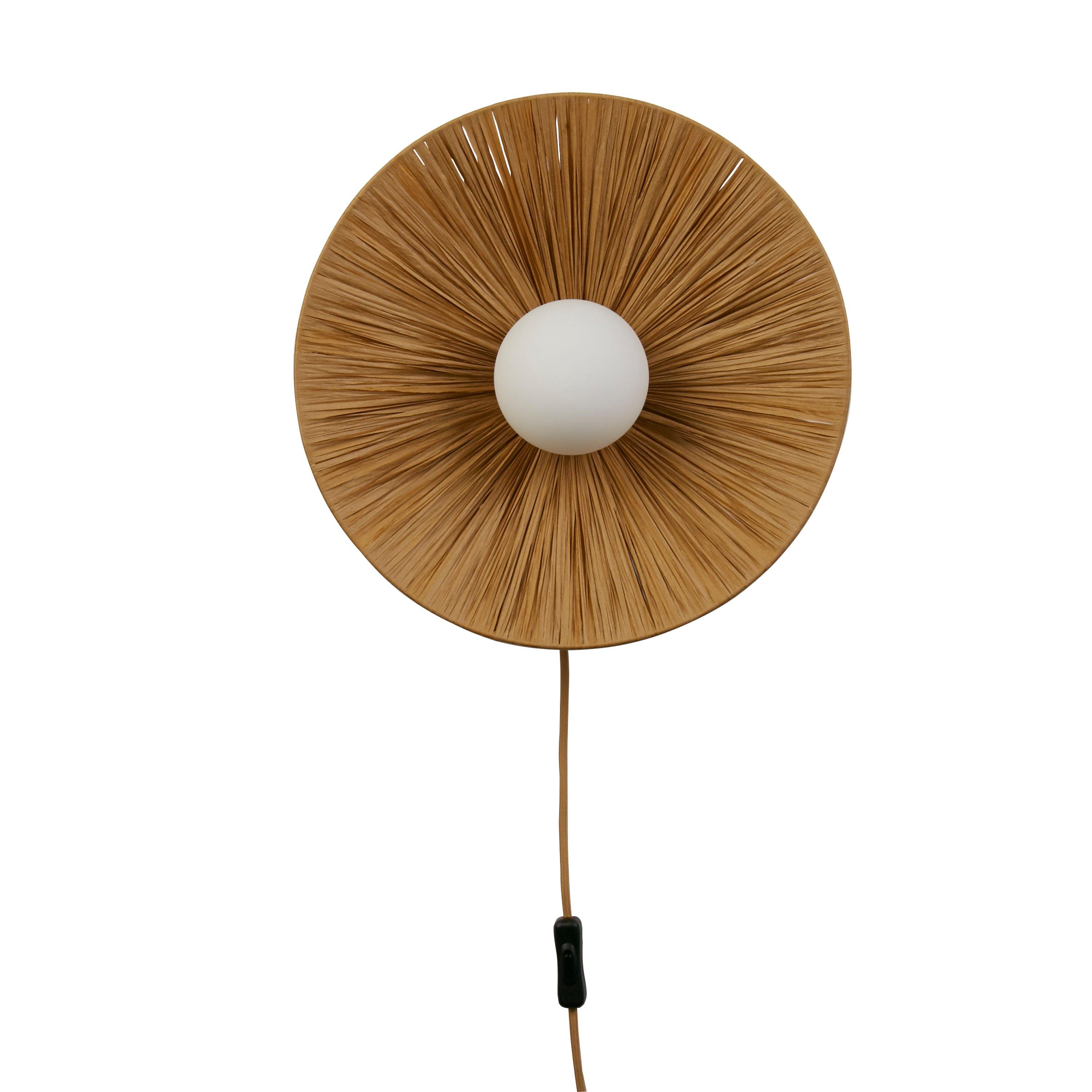 Natural - Lighting Collection - Raffia & Opal Wall Light - 3