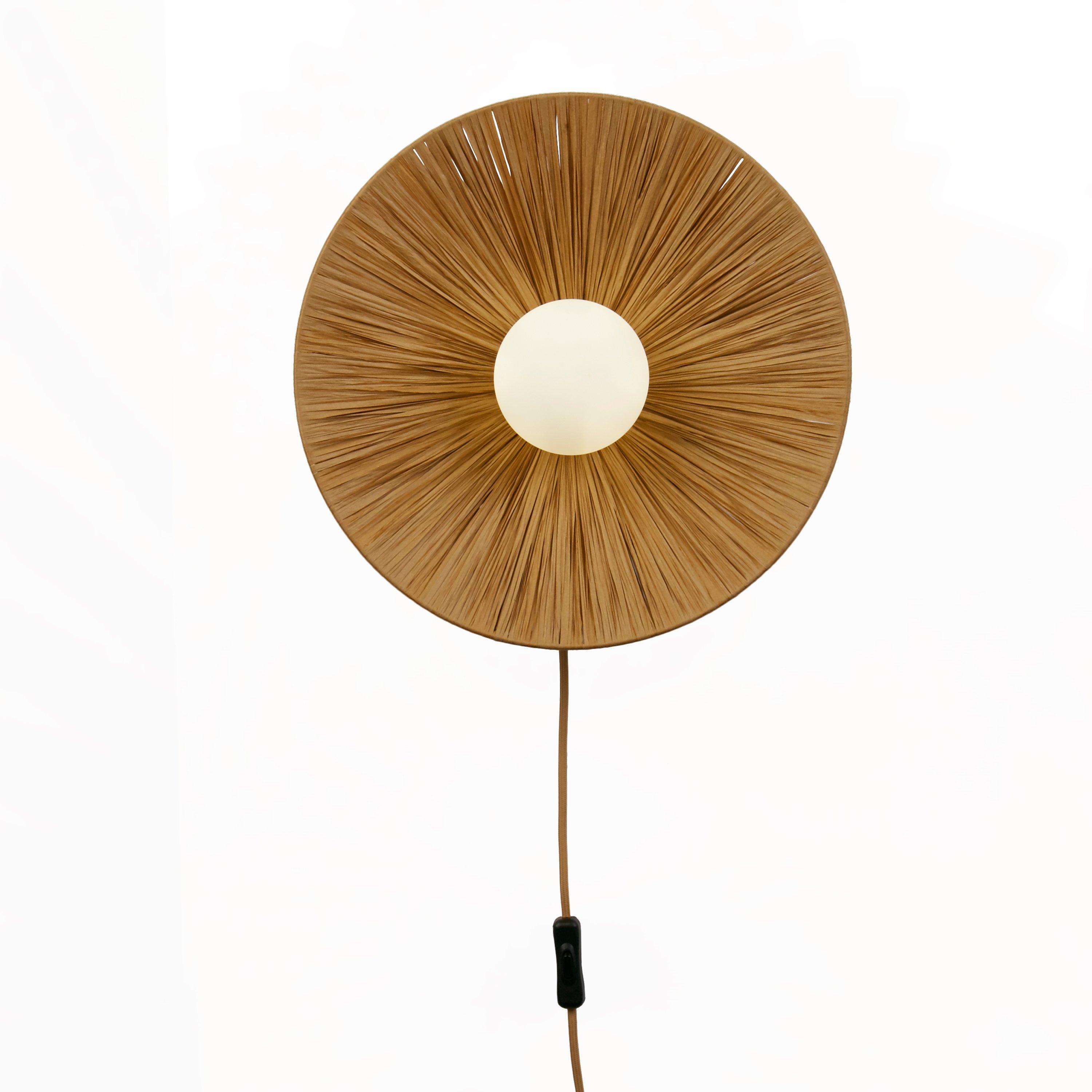 Natural - Lighting Collection - Raffia & Opal Wall Light - 4