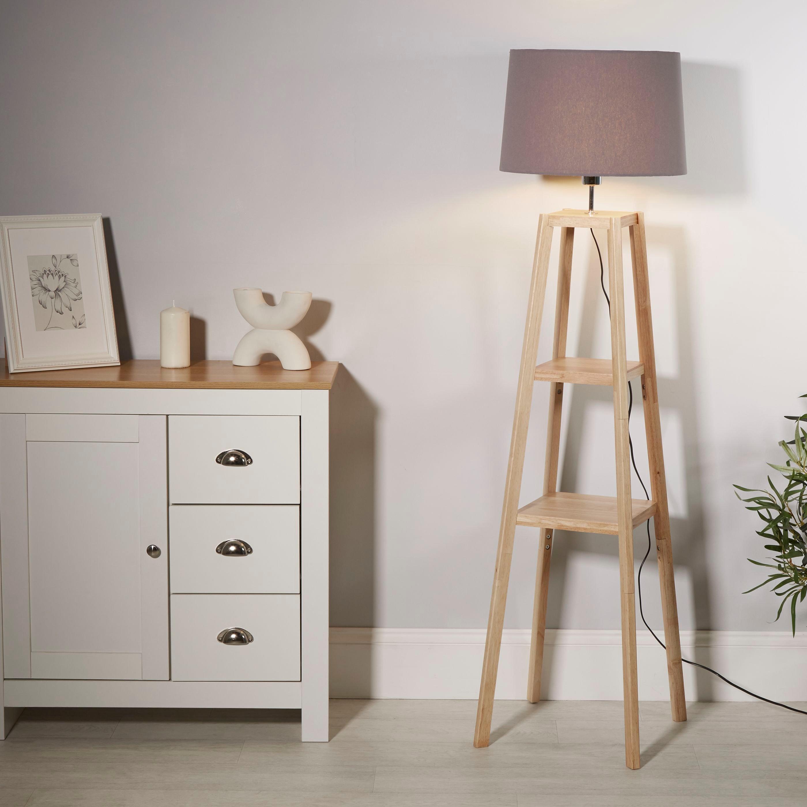 Natural - Lighting Collection - Wooden Plant Stand Lamp - 1