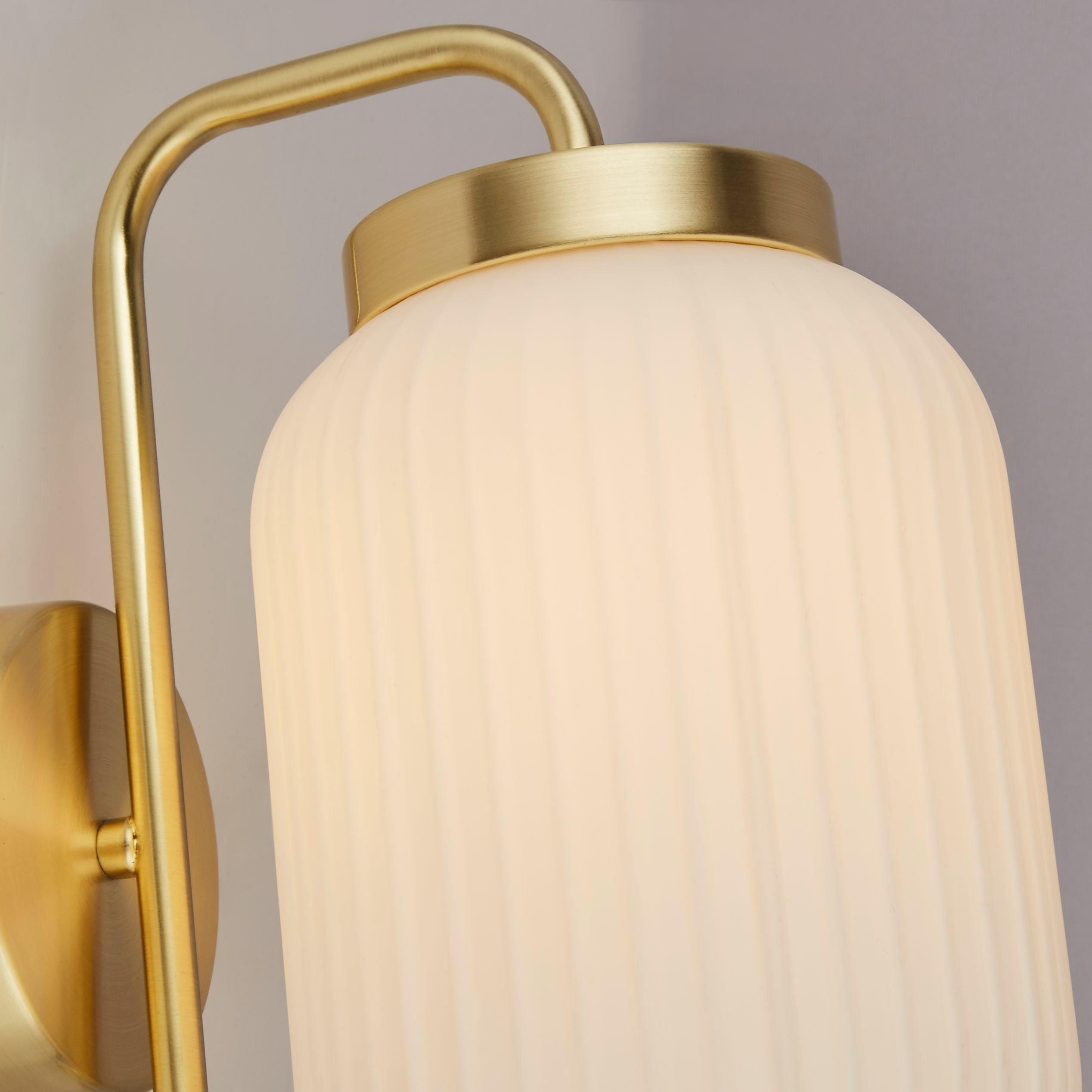 White And Gold - Lighting Collection - Frosted Glass Wall Light - 2
