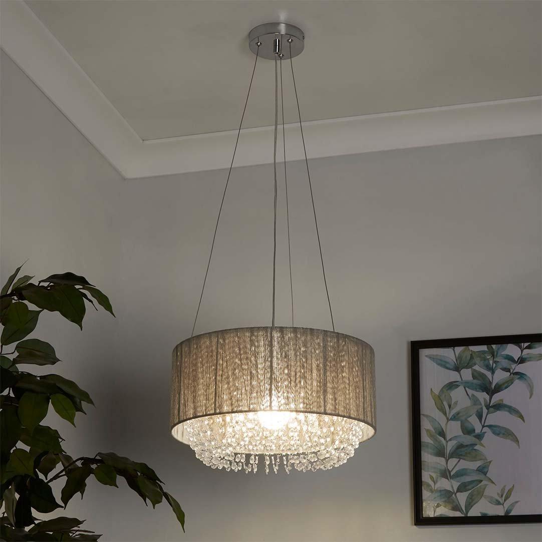 Lighting Collection  Shade Droplet Pendant - Grey