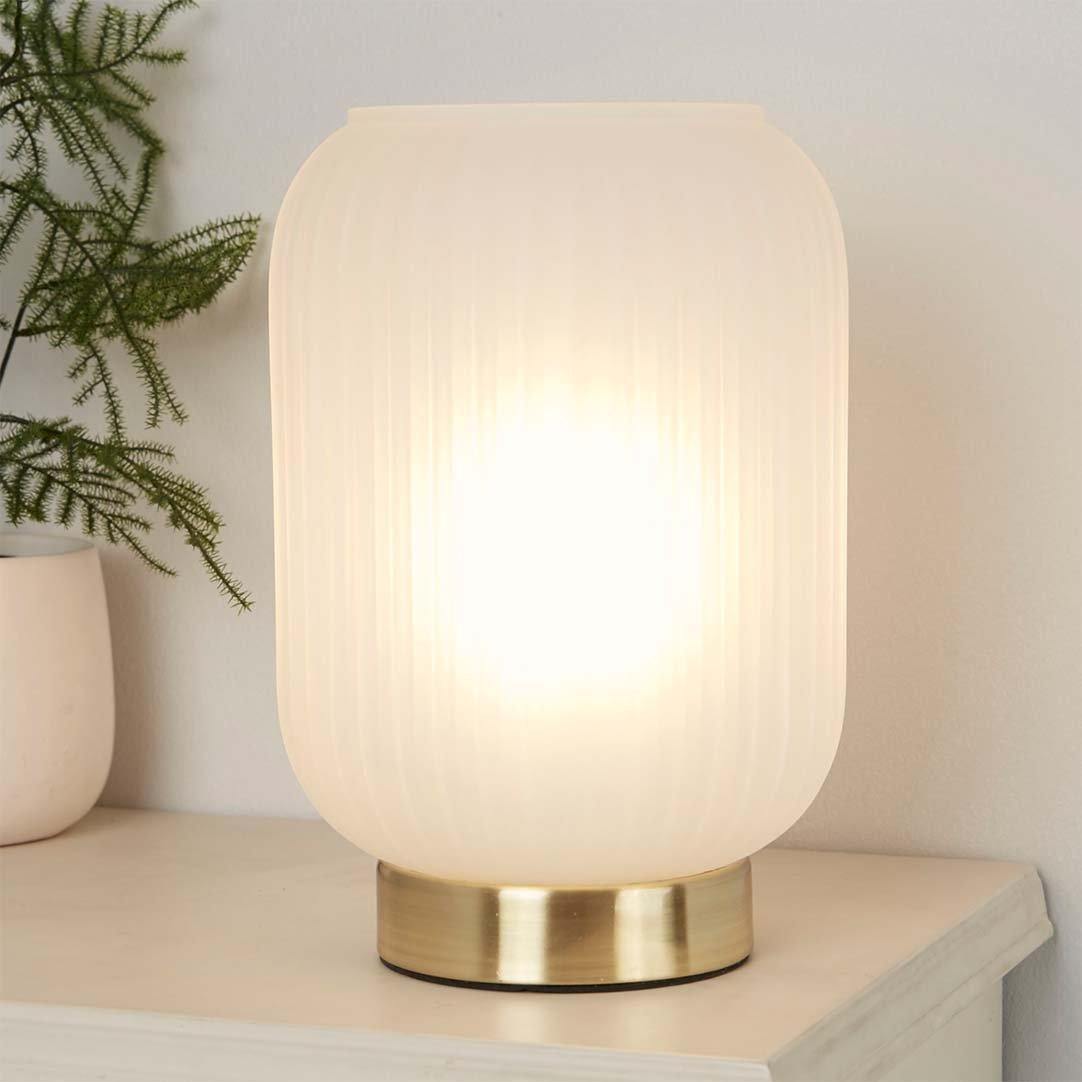 White And Gold - Lighting Collection - Frosted Glass Table Lamp - 1