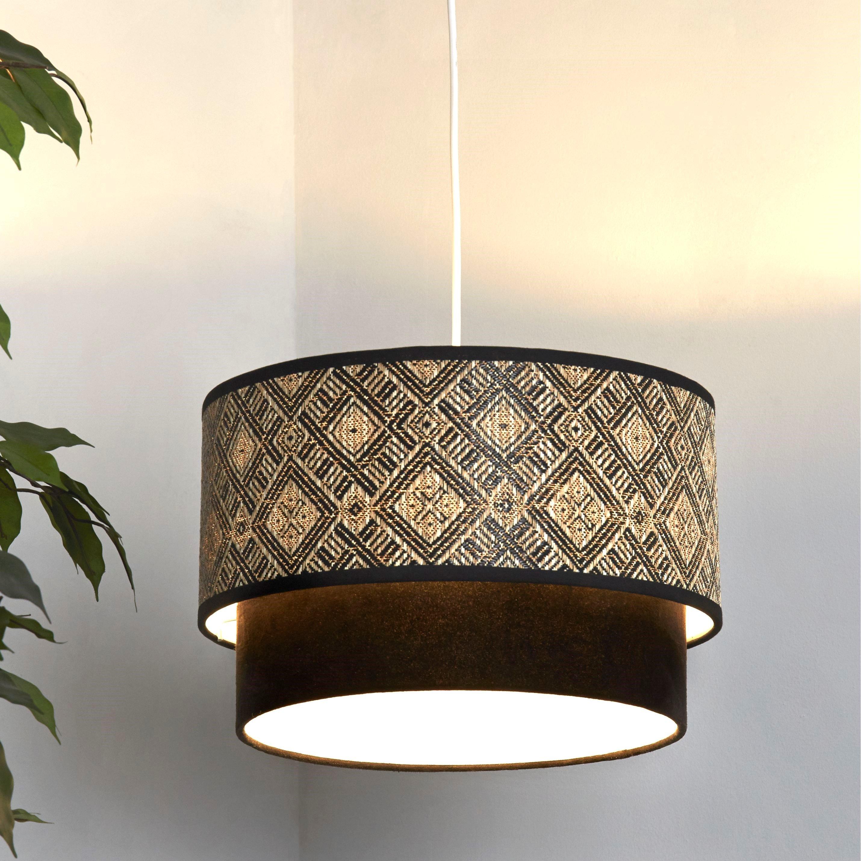 Lighting Collection  Two Tier Easy Fit Shade - Black