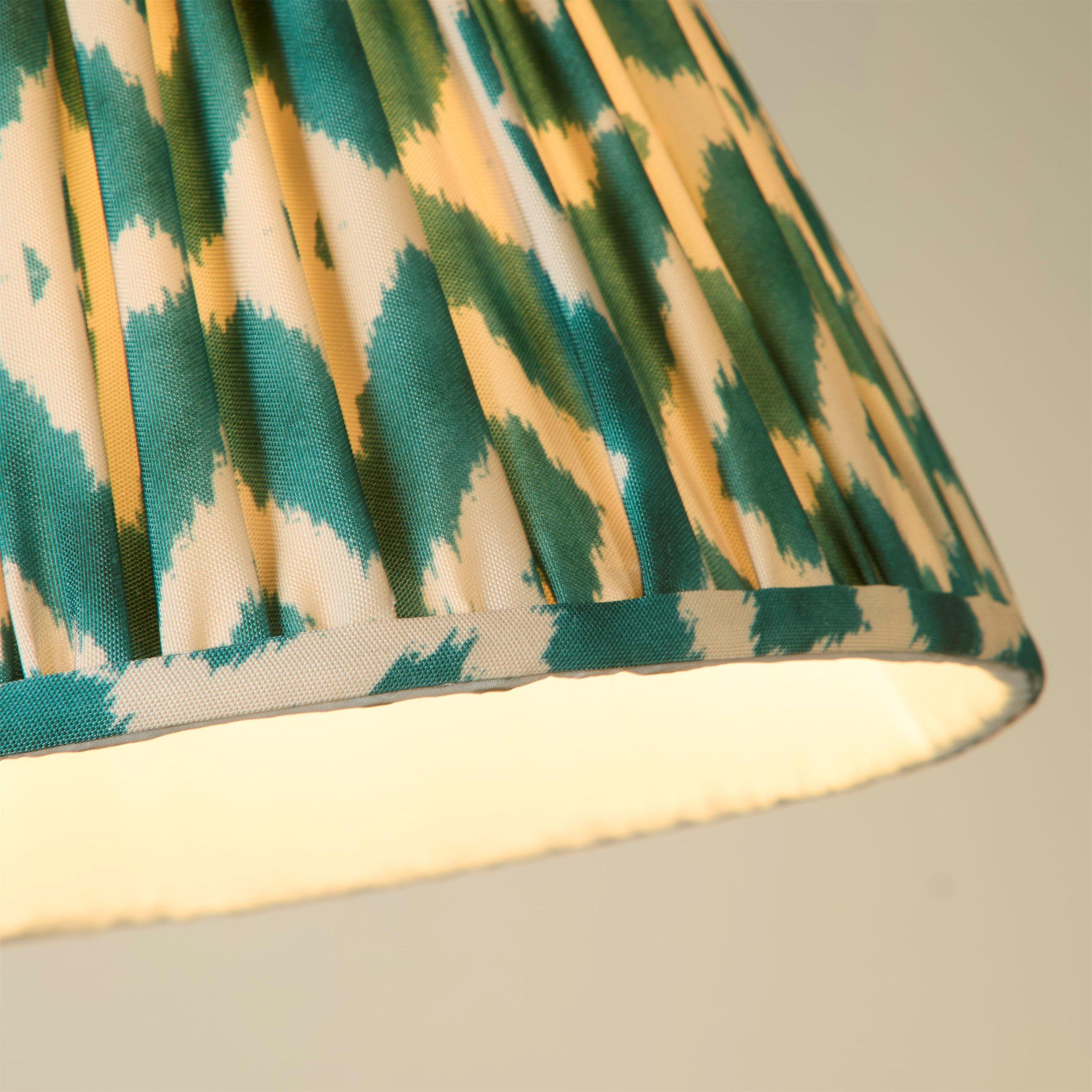 Green - Lighting Collection - Ikat Pattern Gathered Pleat Shade - 4
