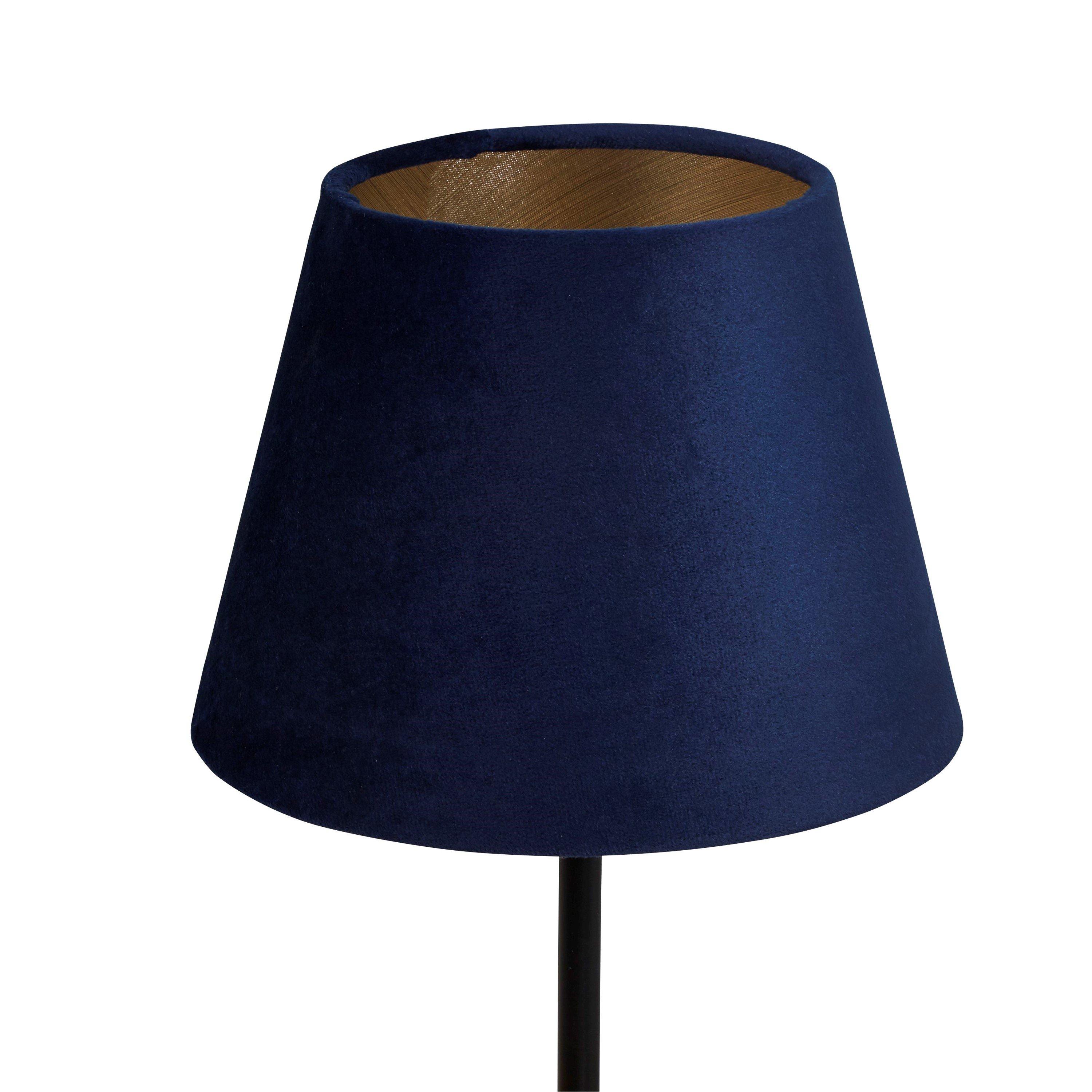 Navy - Lighting Collection - Velvet Drum Shade - 3