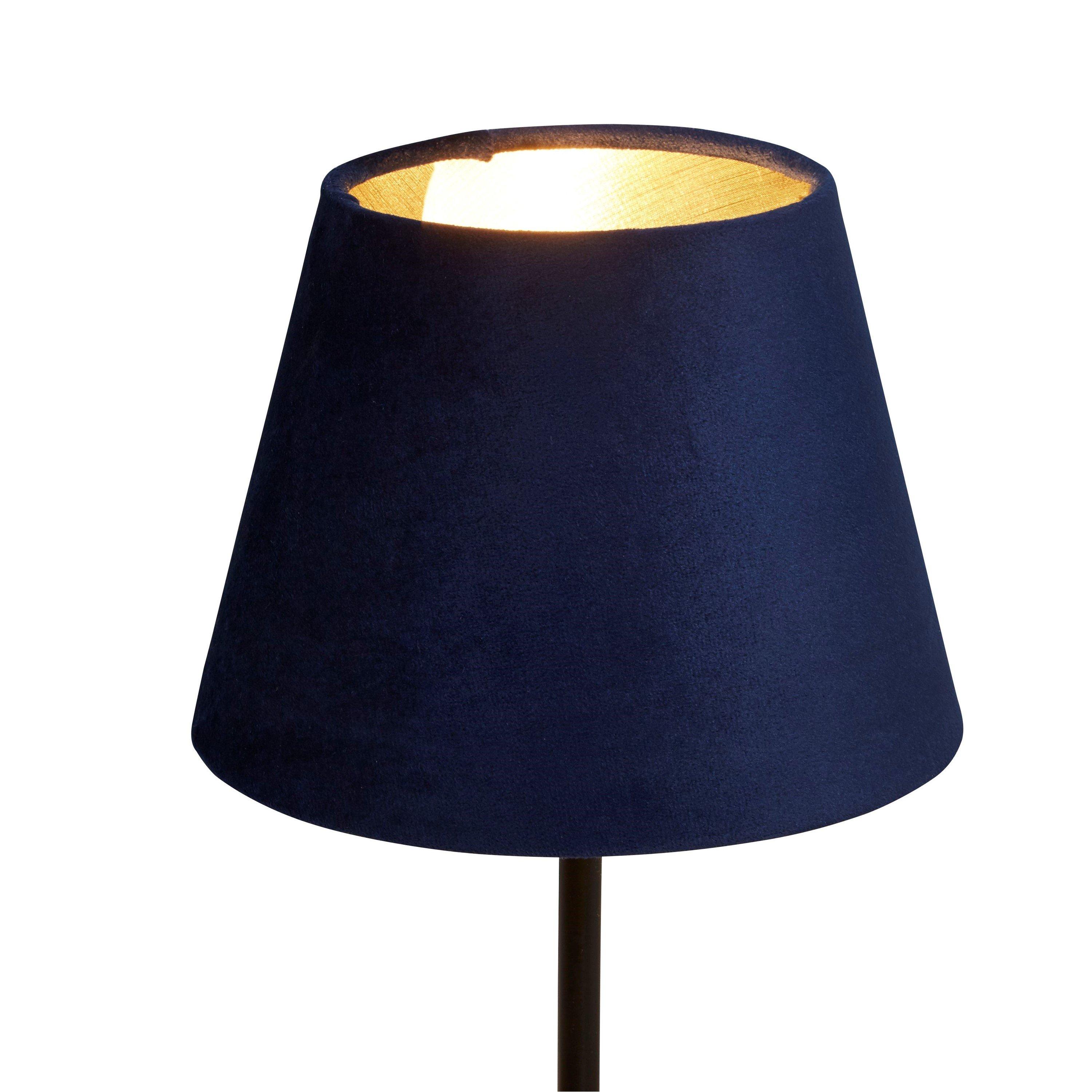 Navy - Lighting Collection - Velvet Drum Shade - 4