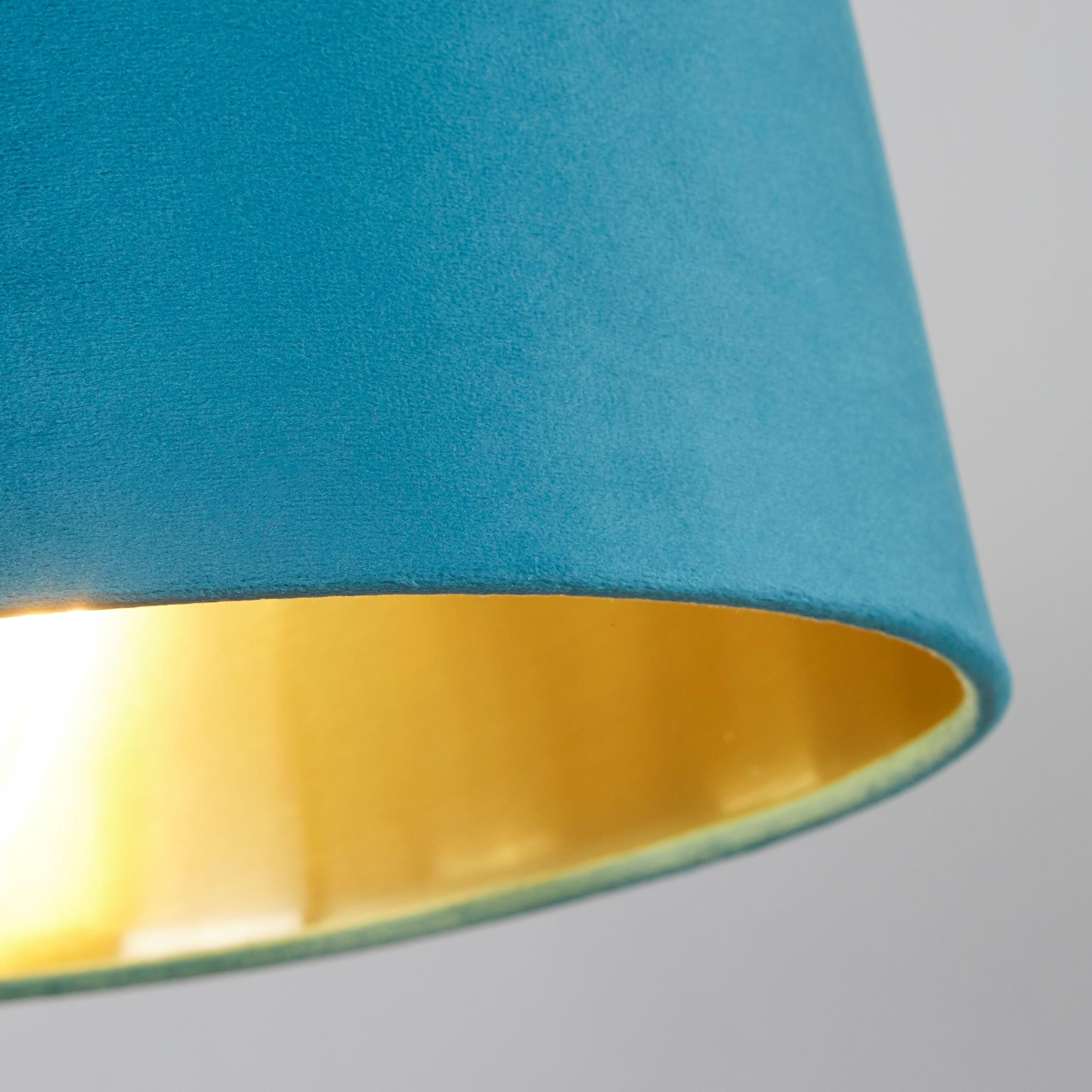Teal - Lighting Collection - Velvet Drum Shade - 2