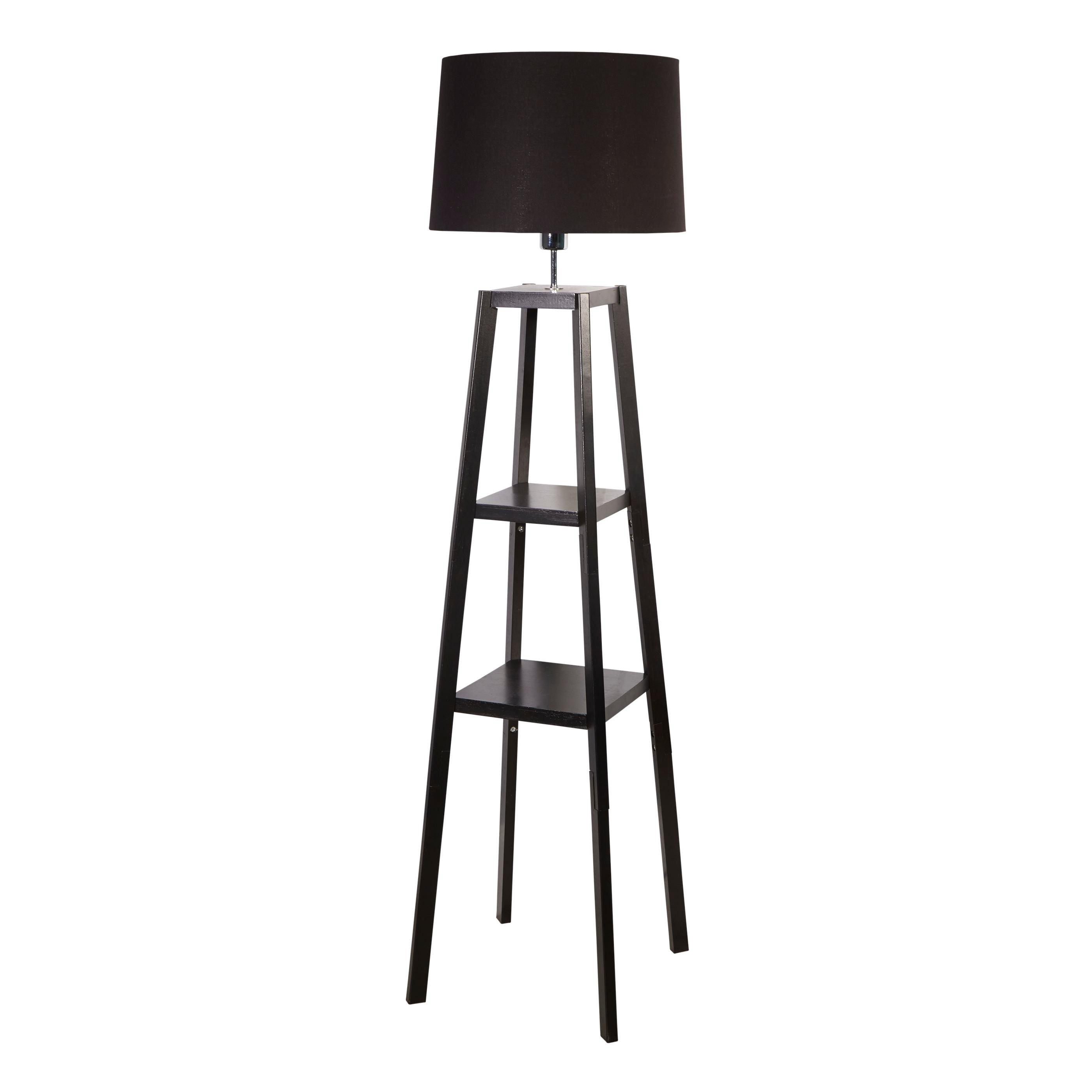 Black - Lighting Collection - Wooden Plant Stand Lamp - 3