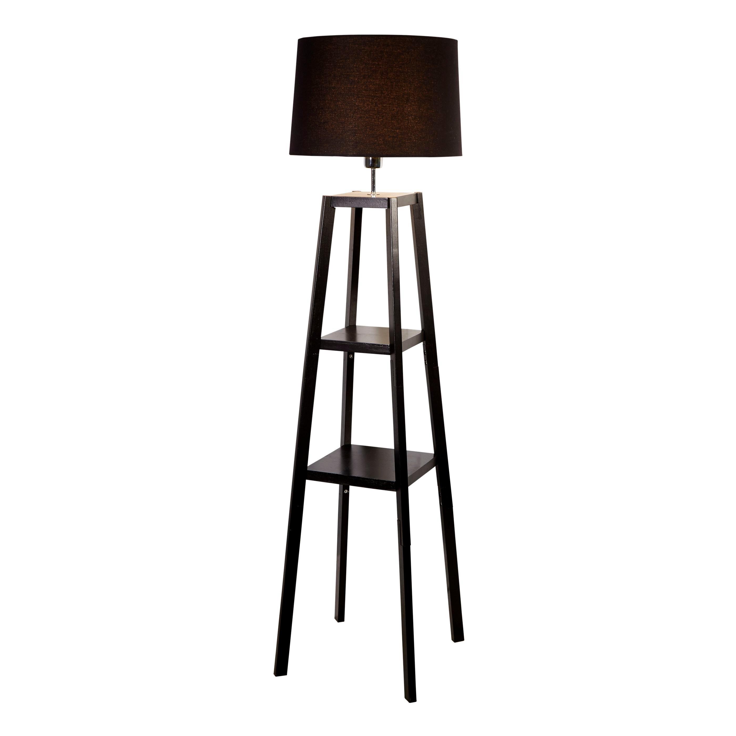 Black - Lighting Collection - Wooden Plant Stand Lamp - 4