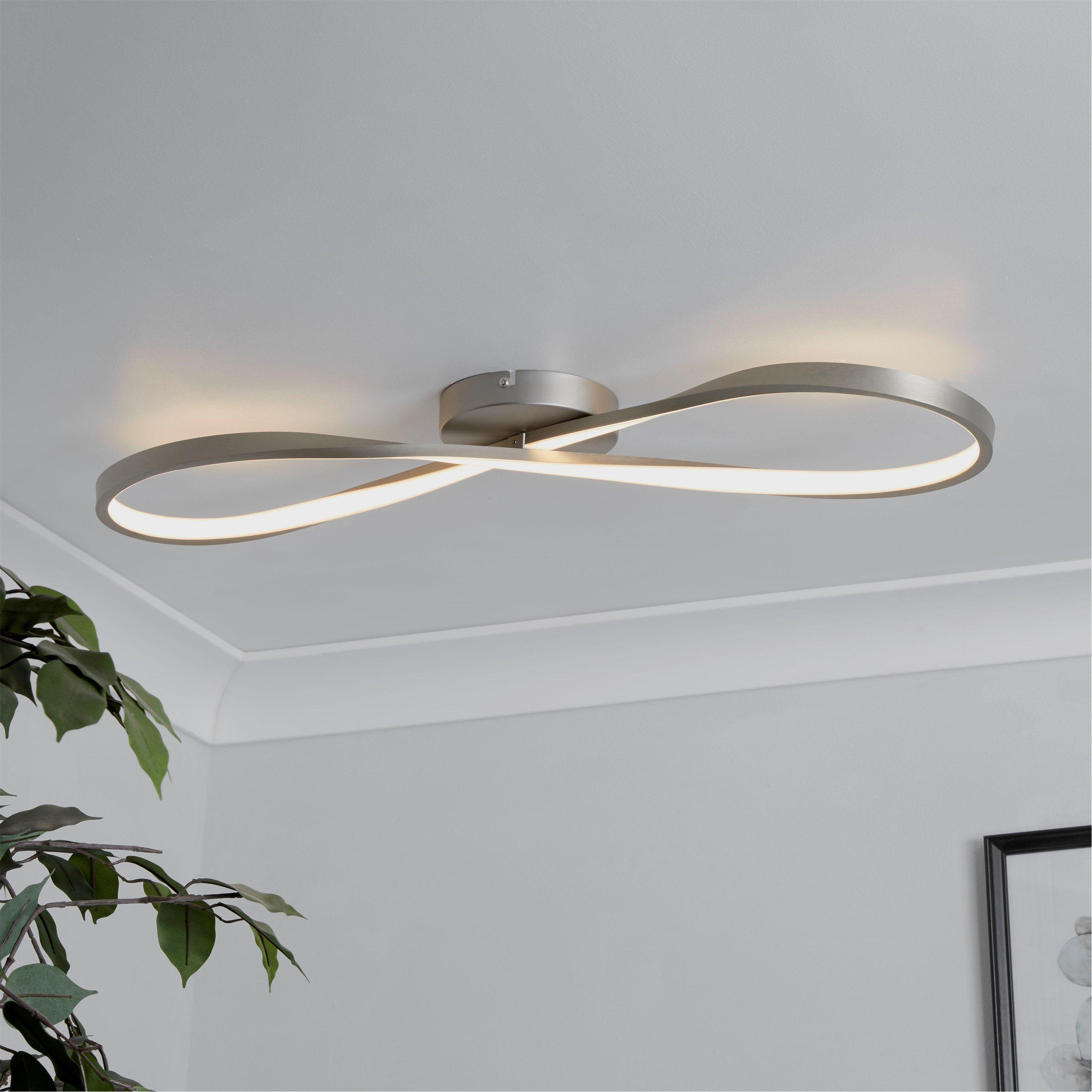 Lighting Collection  Led Flush Ceiling Light - Grey