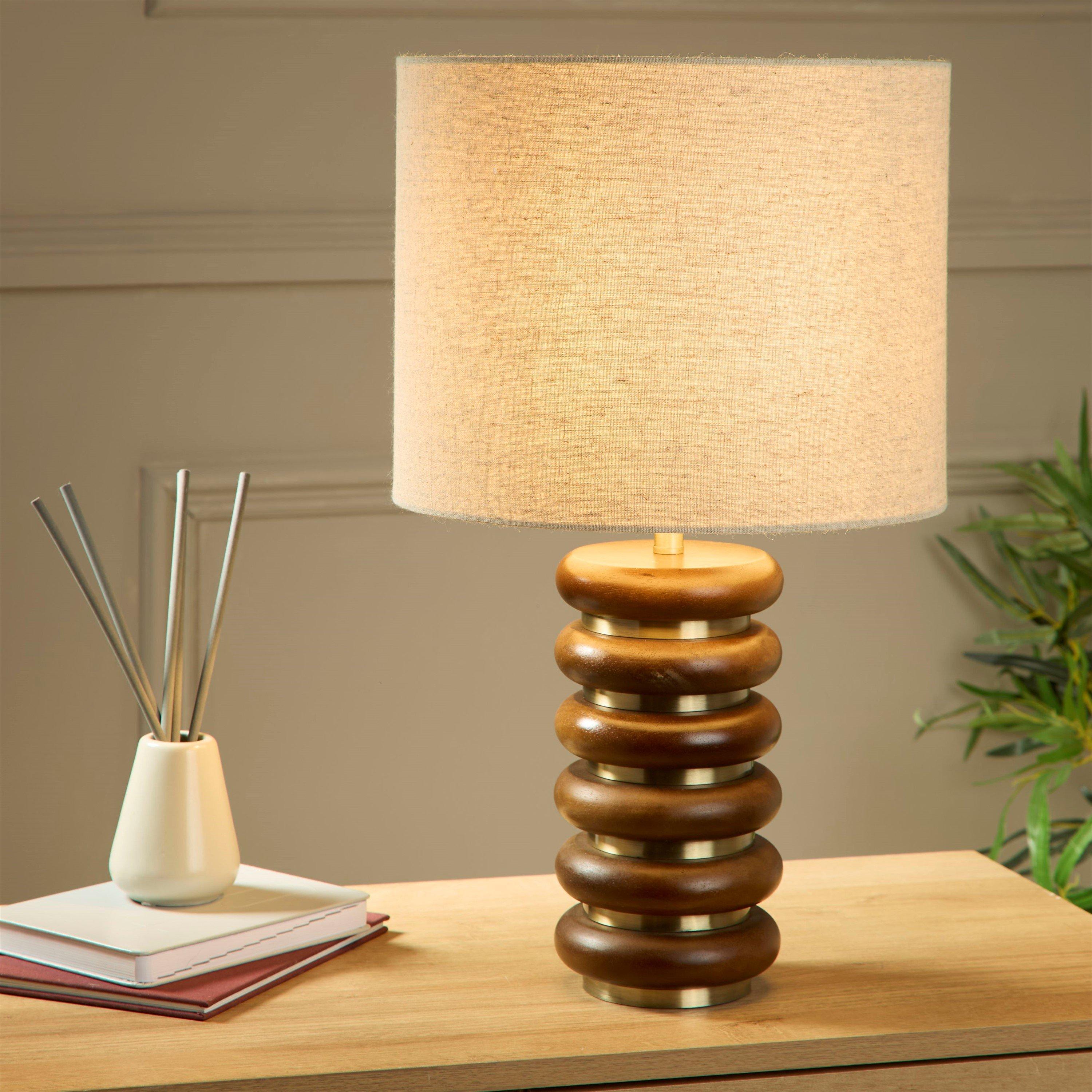 Brown - Lighting Collection - Ribbed Table Lamp - 1