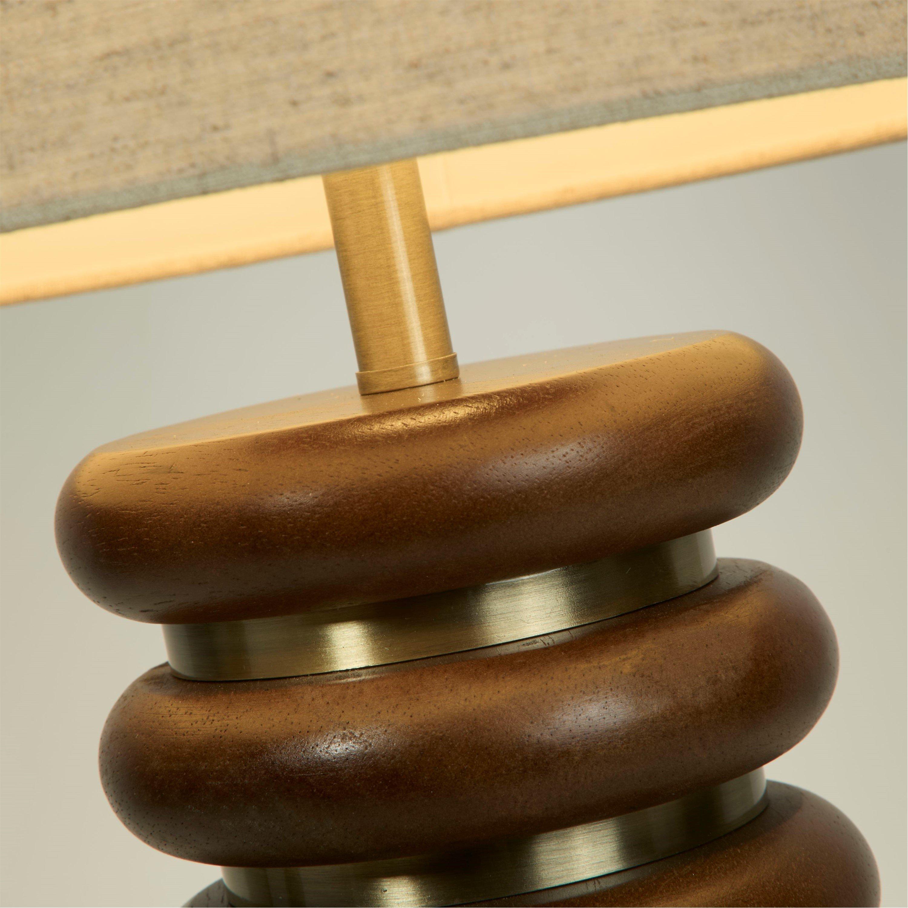 Brown - Lighting Collection - Ribbed Table Lamp - 2