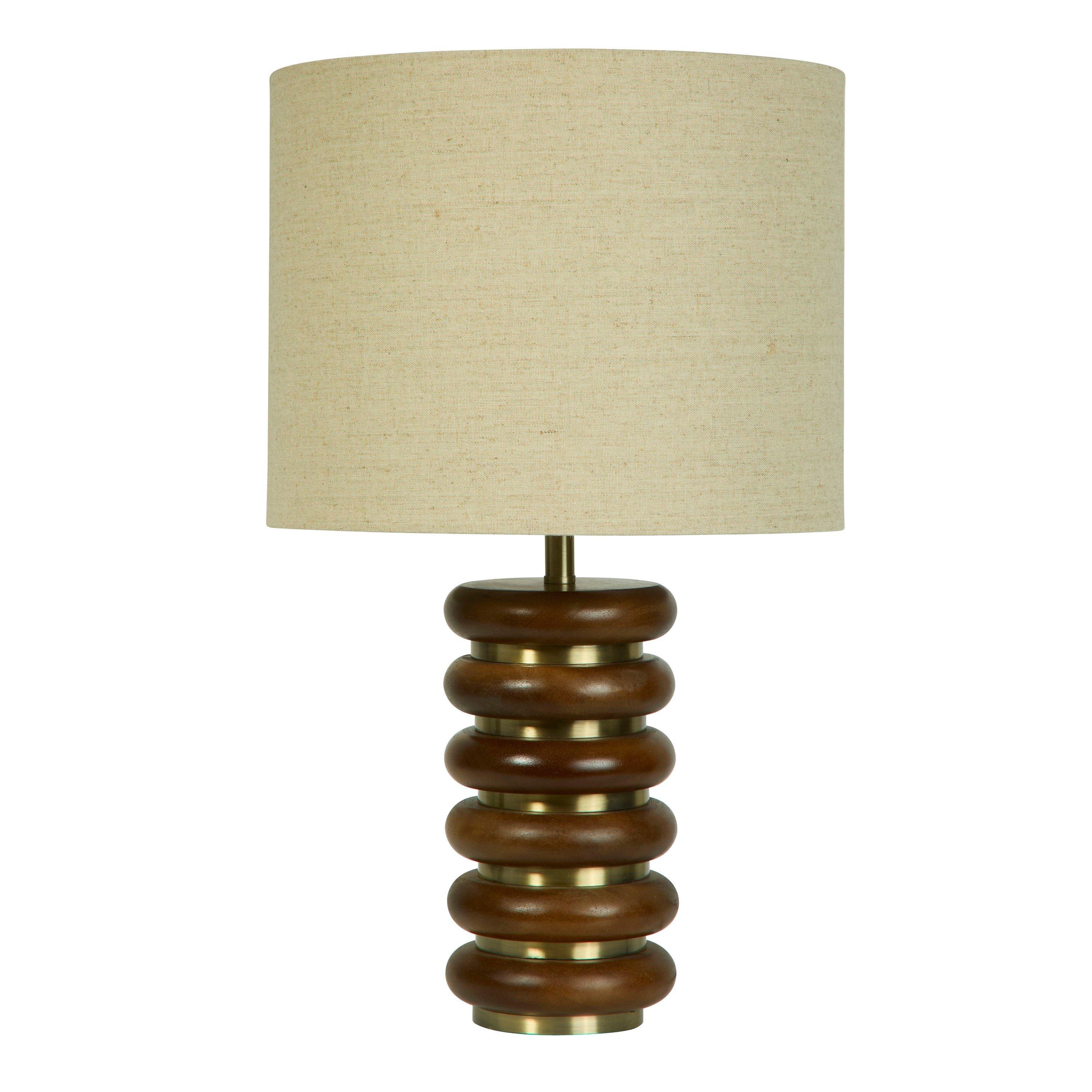 Brown - Lighting Collection - Ribbed Table Lamp - 3