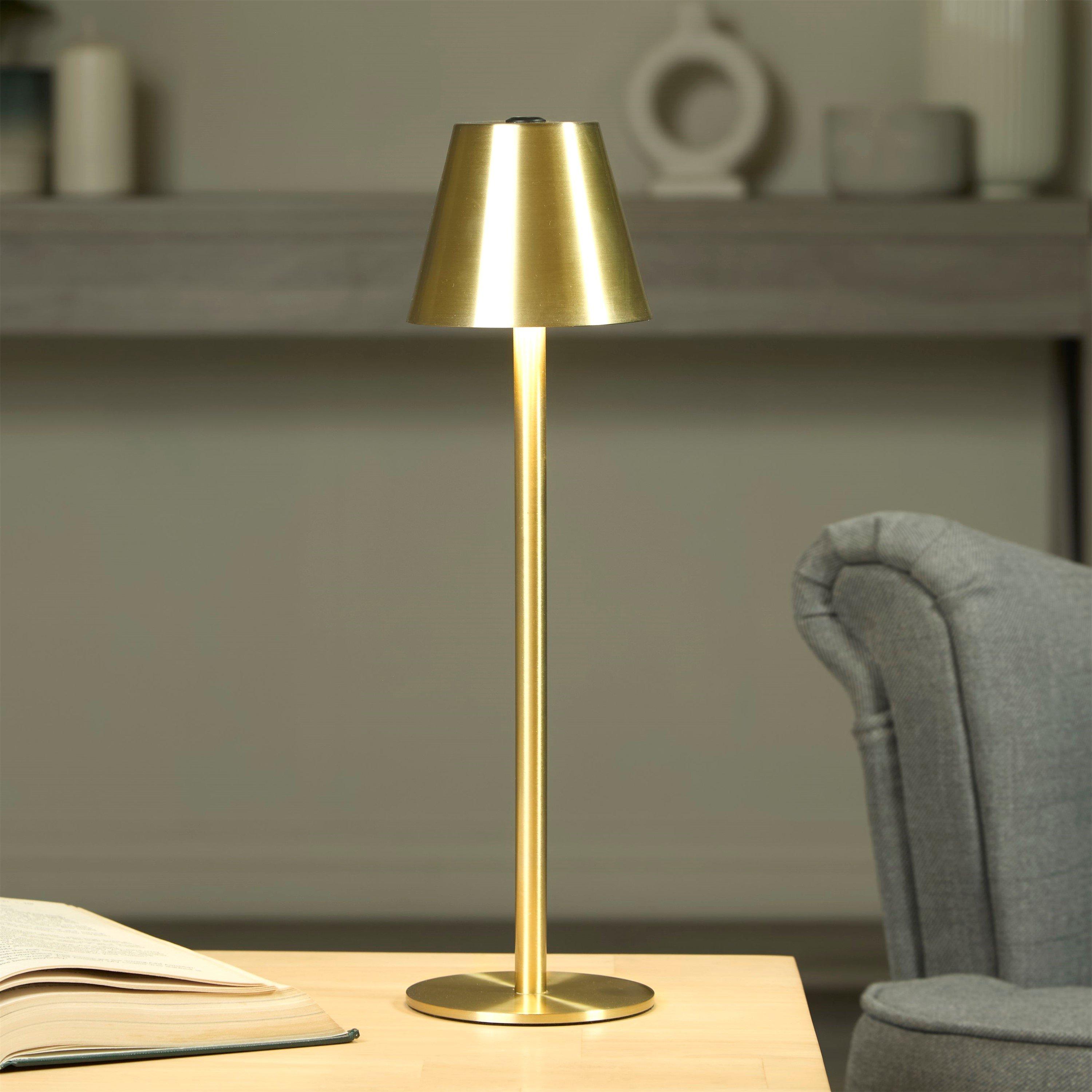 Lighting Collection  Portable Rechargeable Lamp - Gold