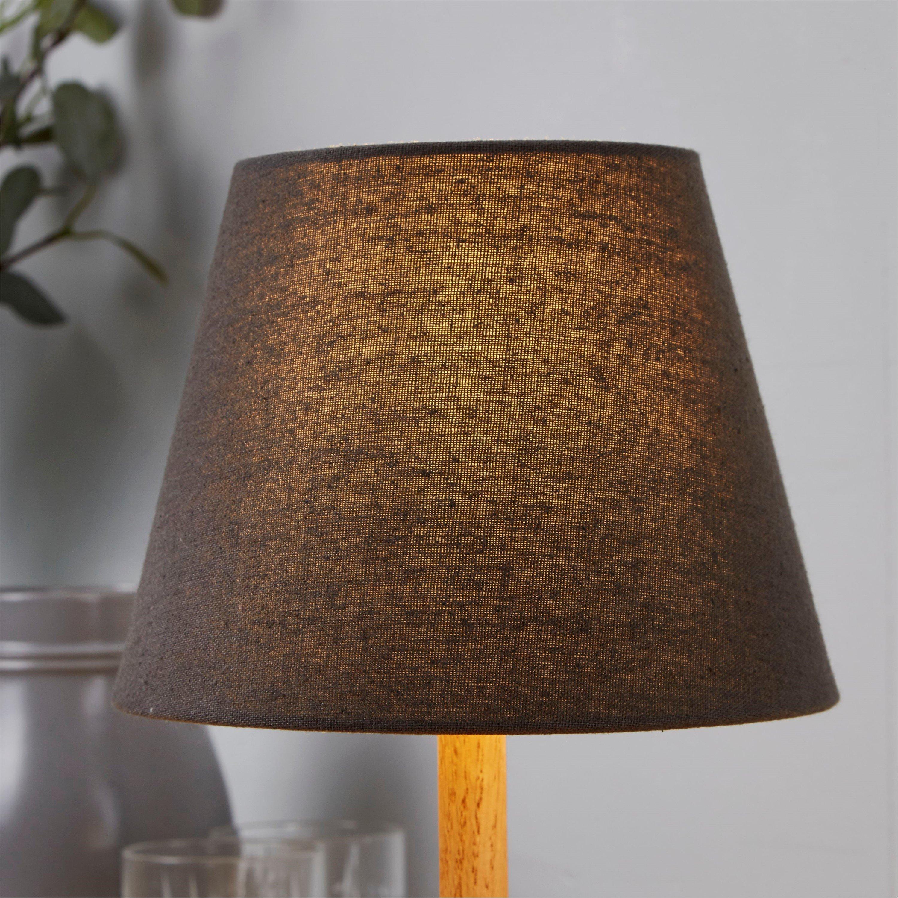Lighting Collection  Linen Tapered Shade - Charcoal - 20cm