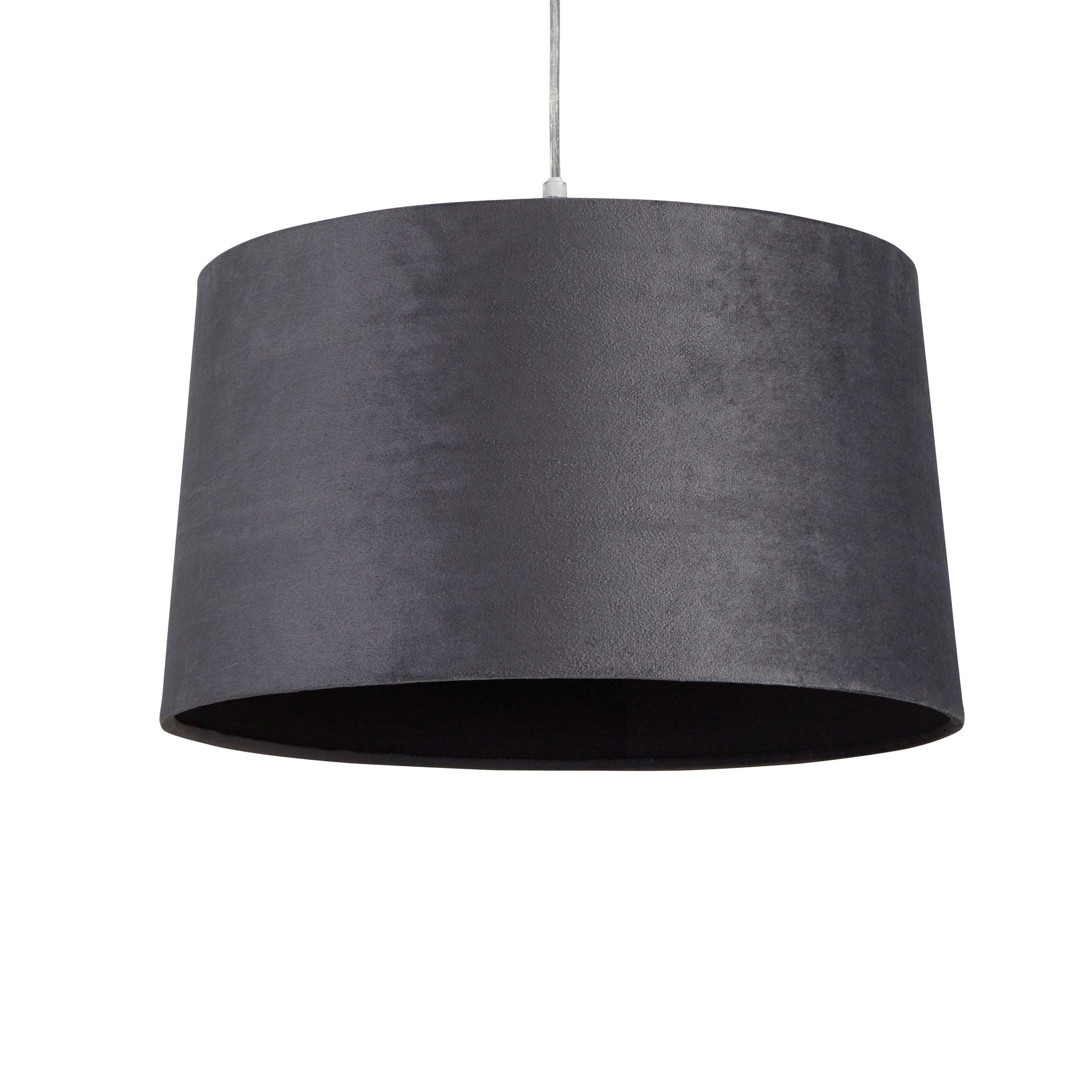 Charcoal - Lighting Collection - Velvet Drum Shade - 3