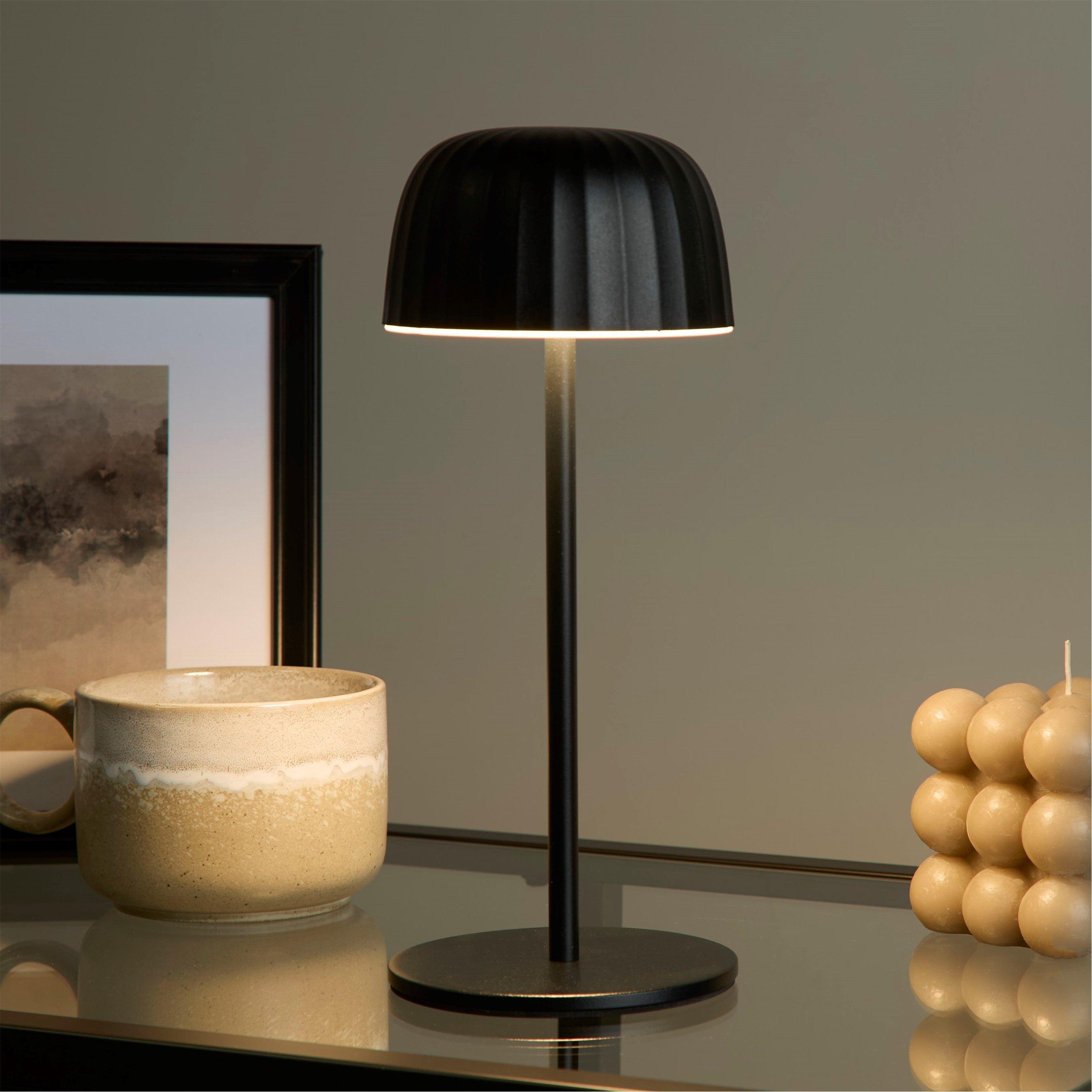 Grey - Lighting Collection - Portable Outdoor Rechargeable Lamp - 1