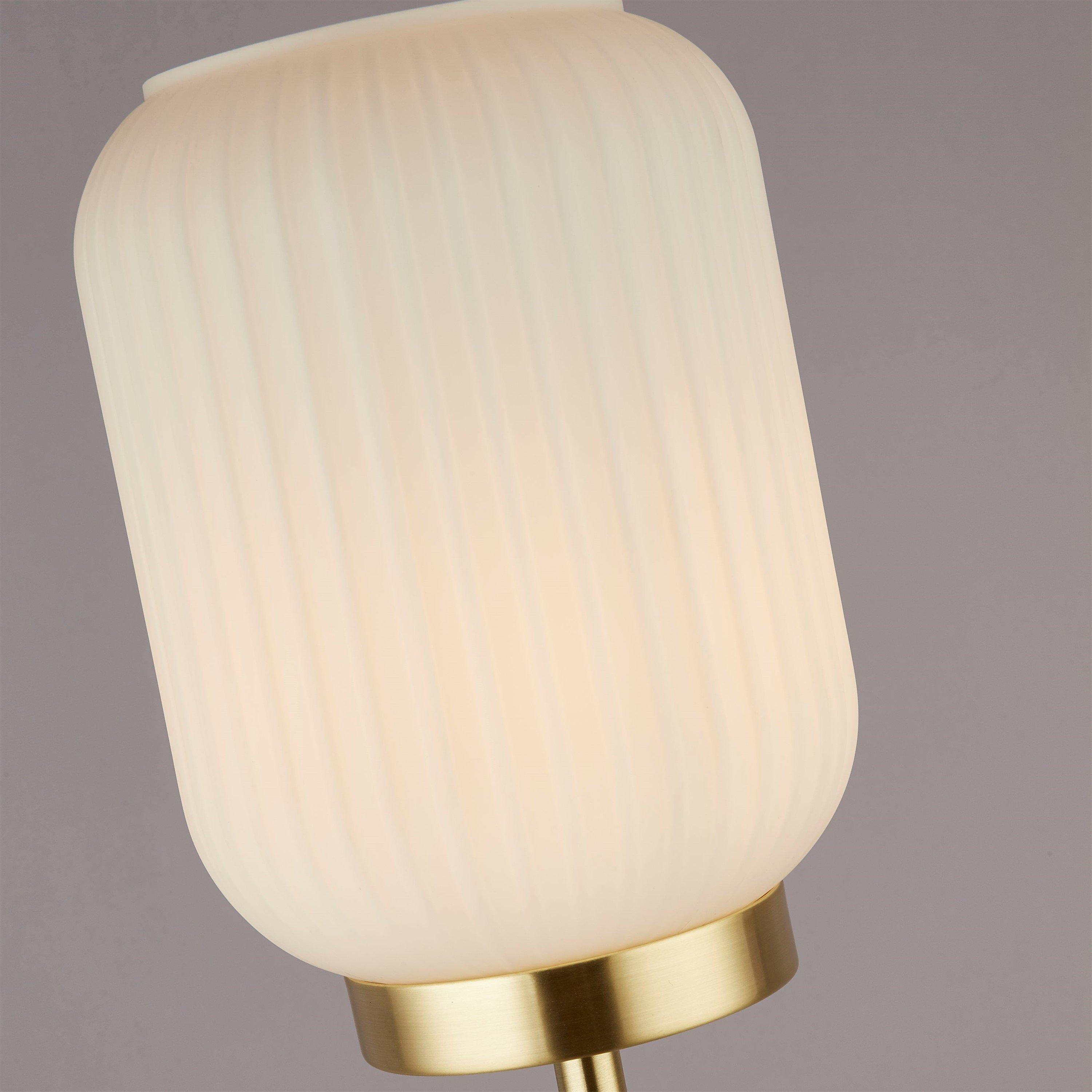 White And Gold - Lighting Collection - Frosted Glass Floor Lamp - 2