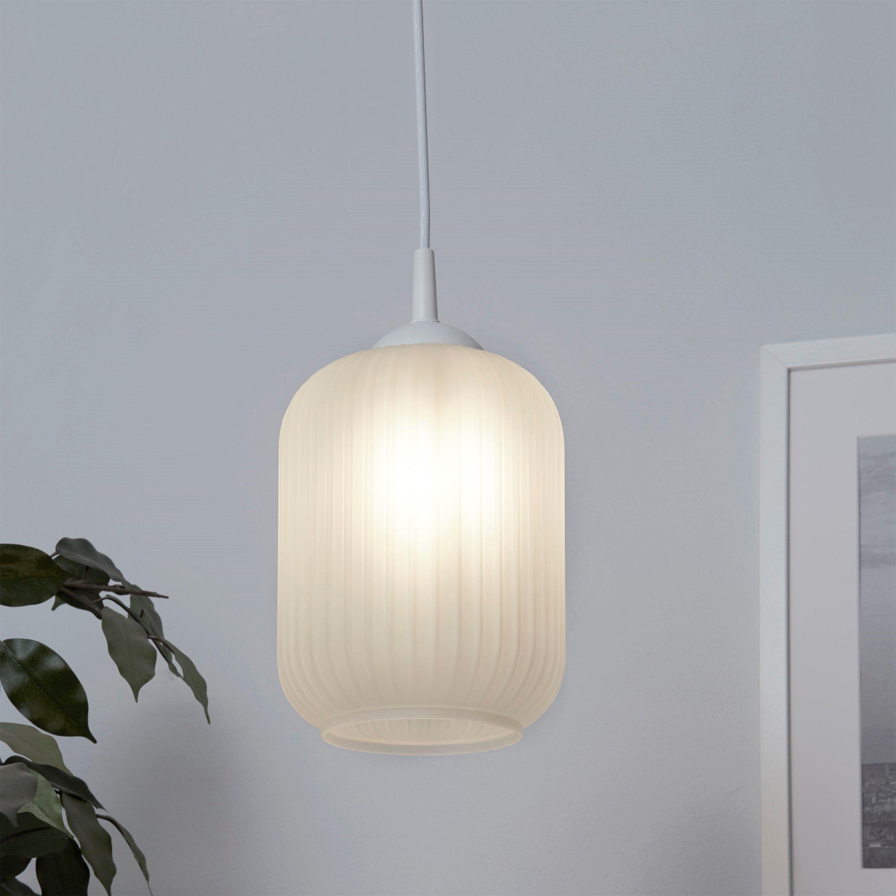 Lighting Collection  Frosted Glass Easy Fit Shade - White