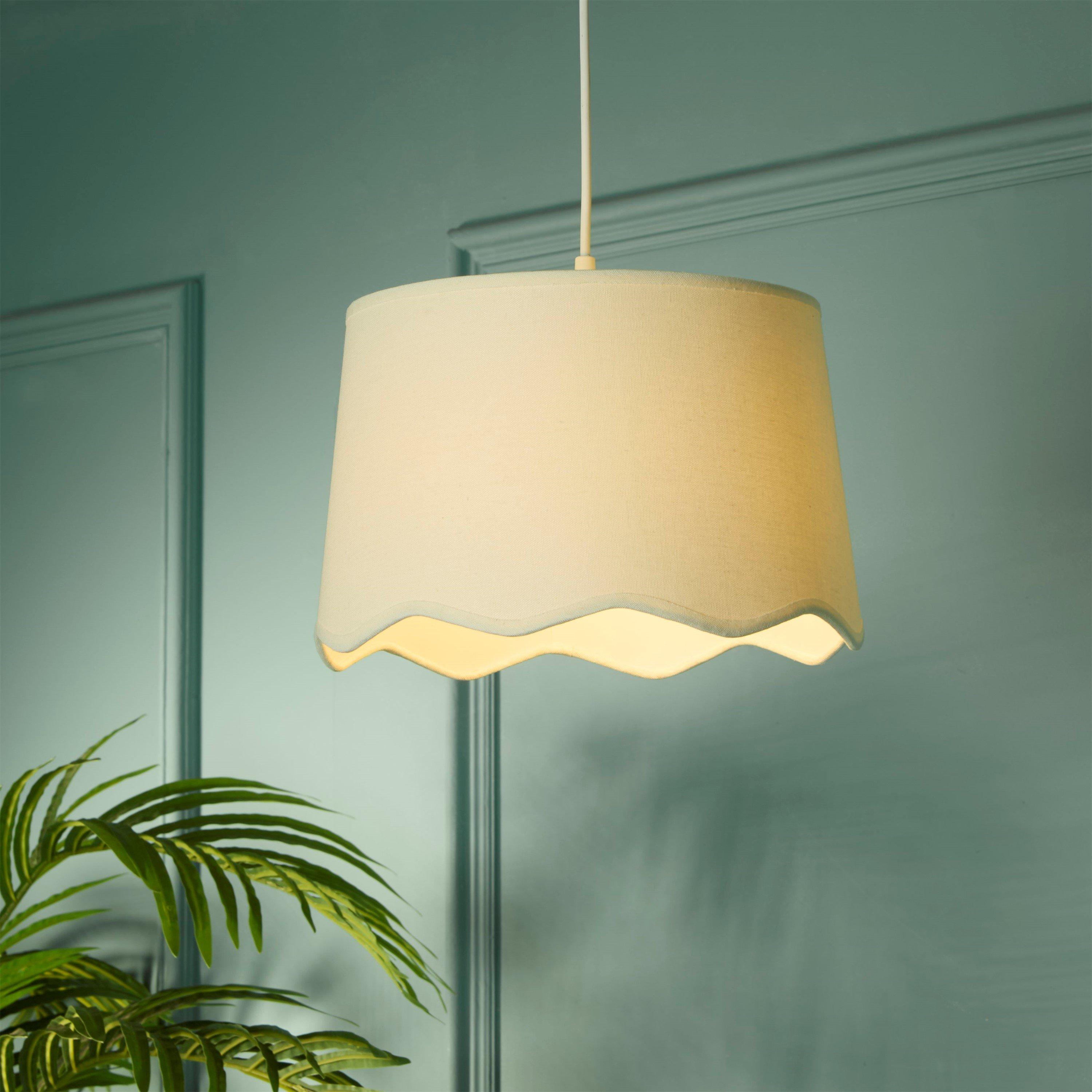 Lighting Collection  Linen Scallop Edge Shade - Ivory