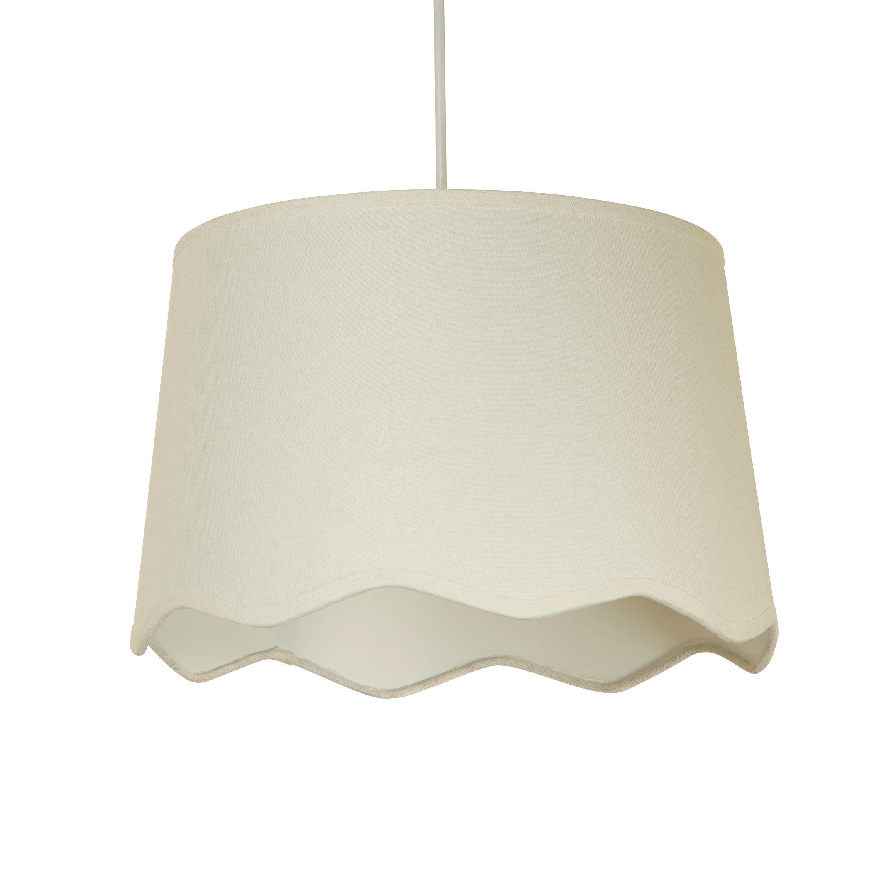 Ivory - Lighting Collection - Linen Scallop Edge Shade - 2