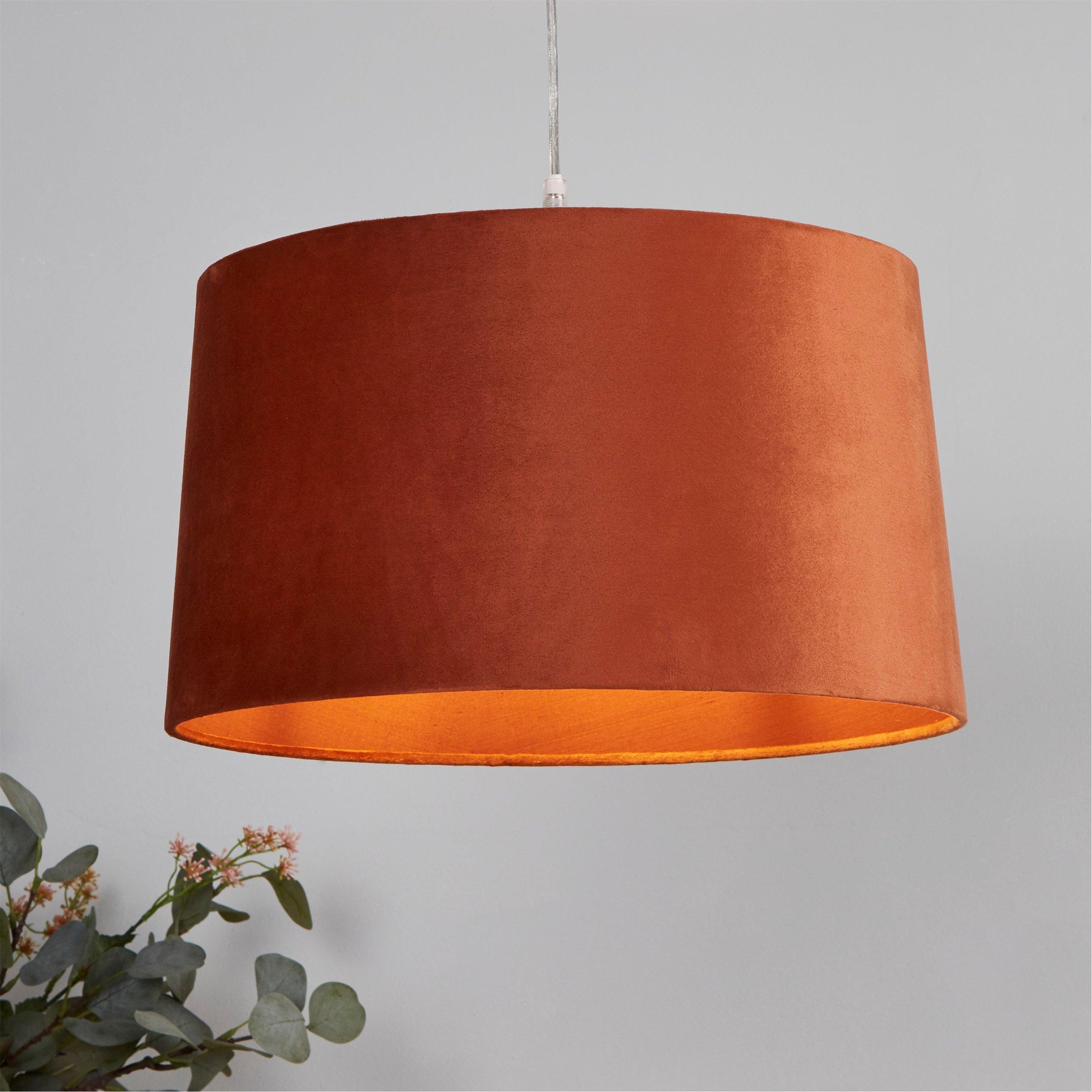 Orange - Lighting Collection - Velvet Drum Shade - 1