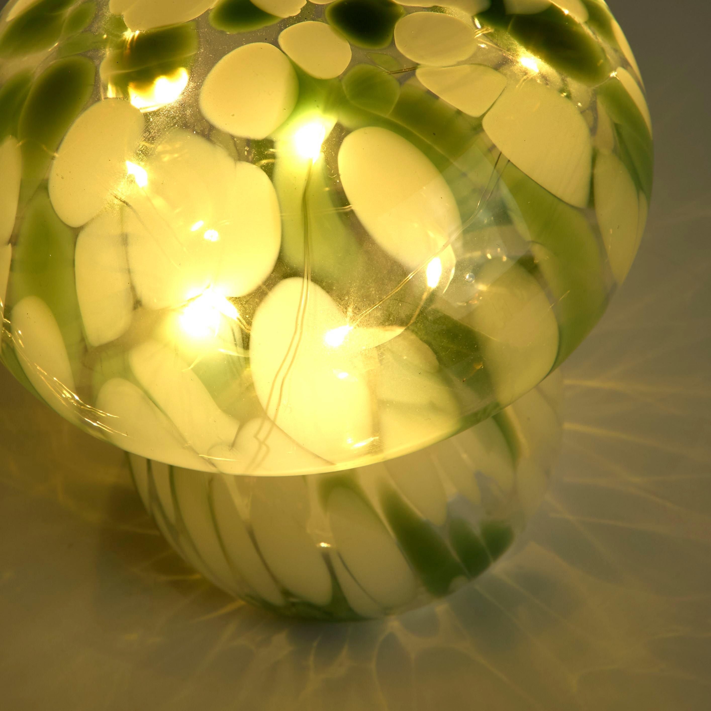 Green - Lighting Collection - Confetti Glass Mushroom Lamp - 2