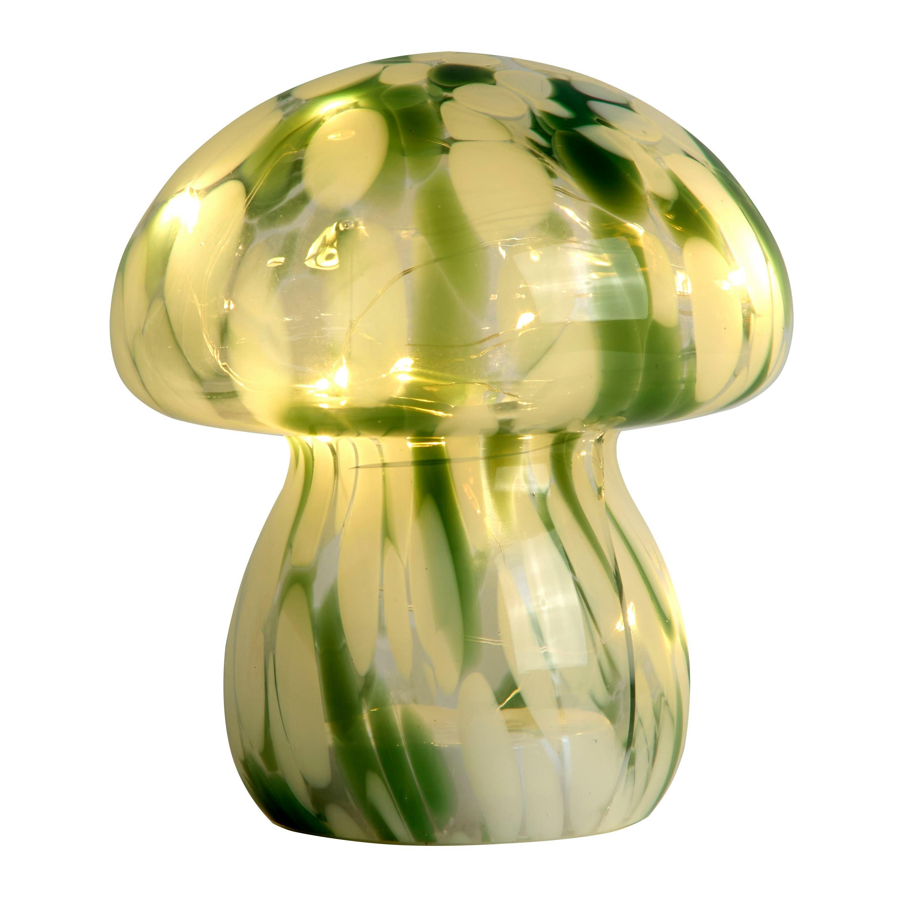 Green - Lighting Collection - Confetti Glass Mushroom Lamp - 4