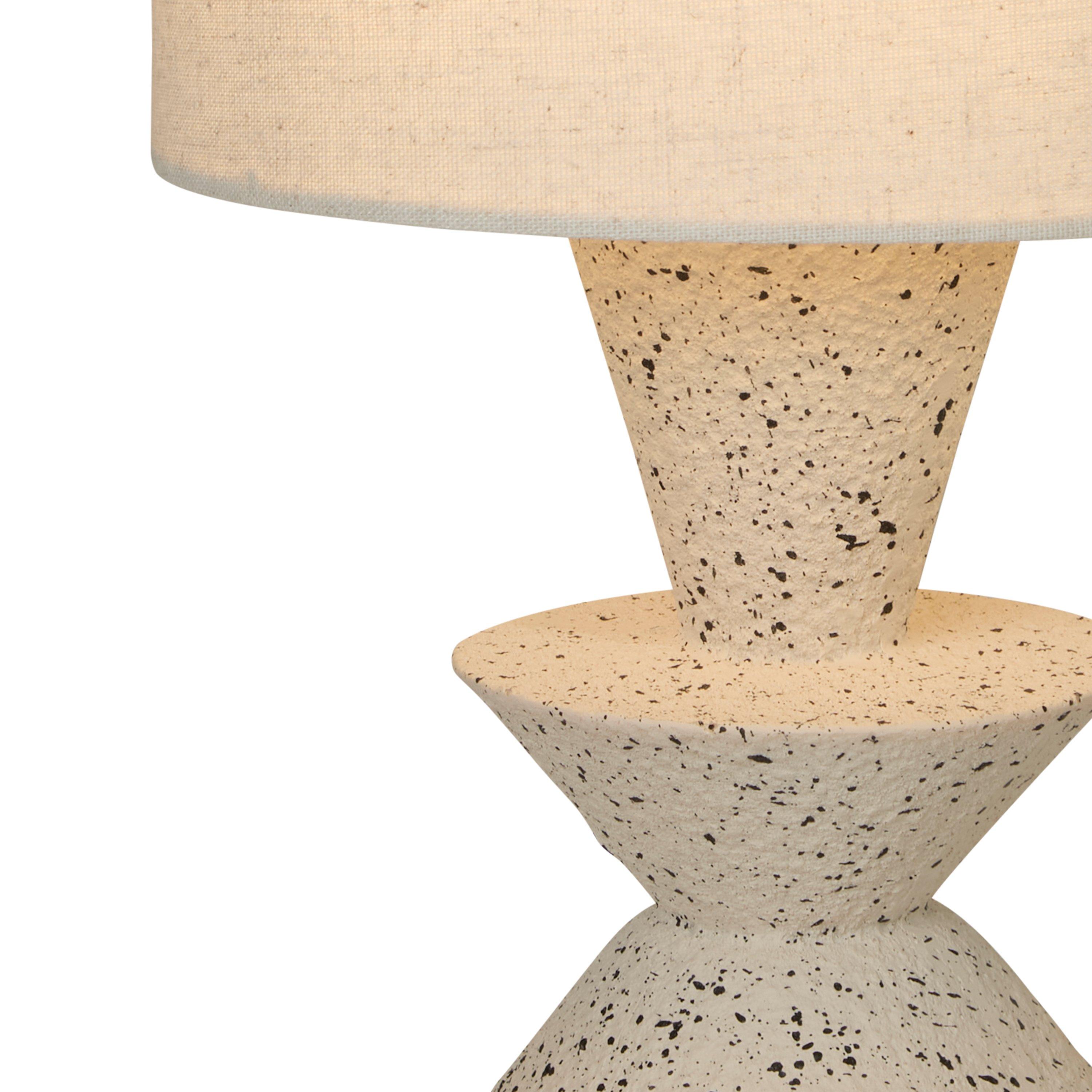 Cream - Lighting Collection - Shaped Stoneware Table Lamp - 2