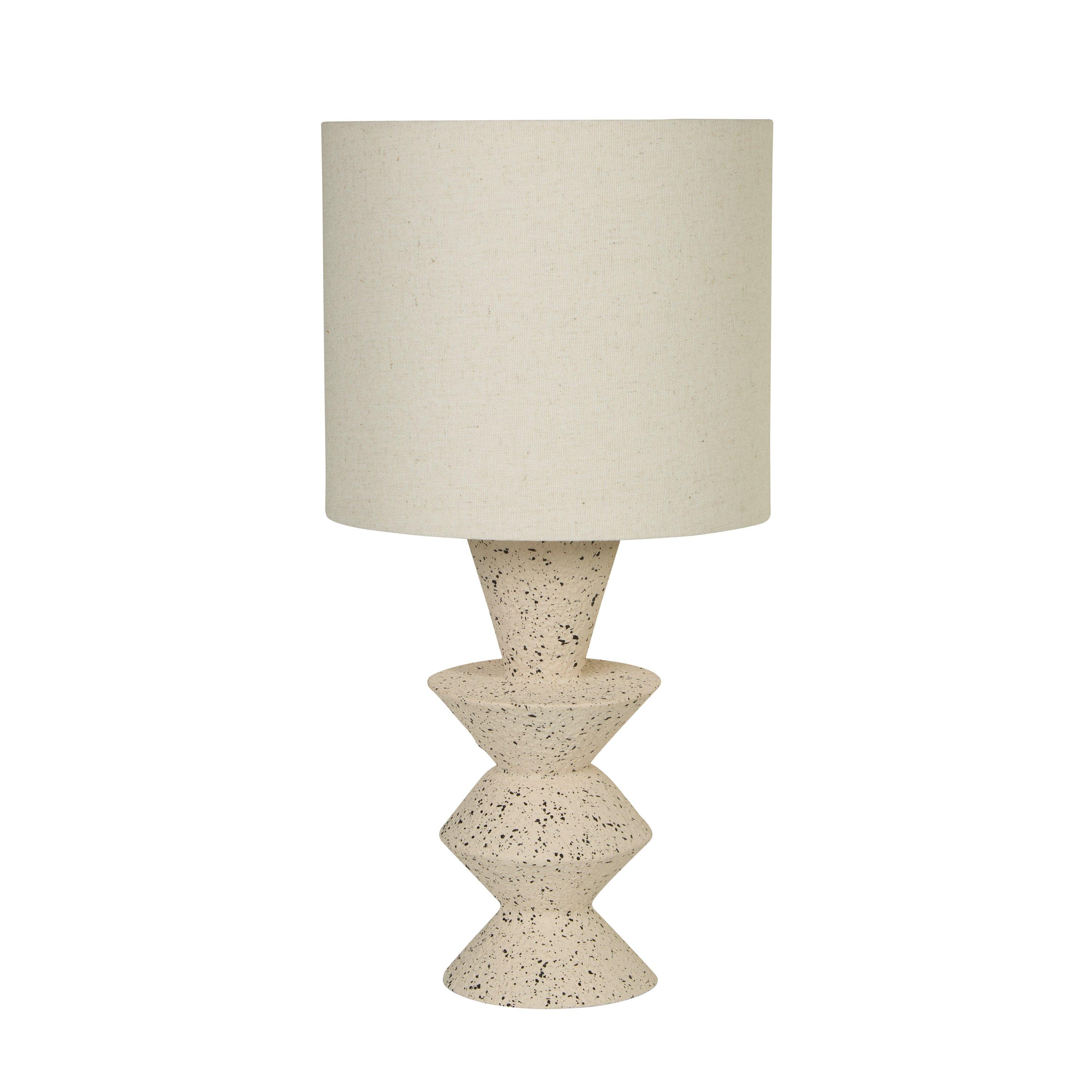 Cream - Lighting Collection - Shaped Stoneware Table Lamp - 3