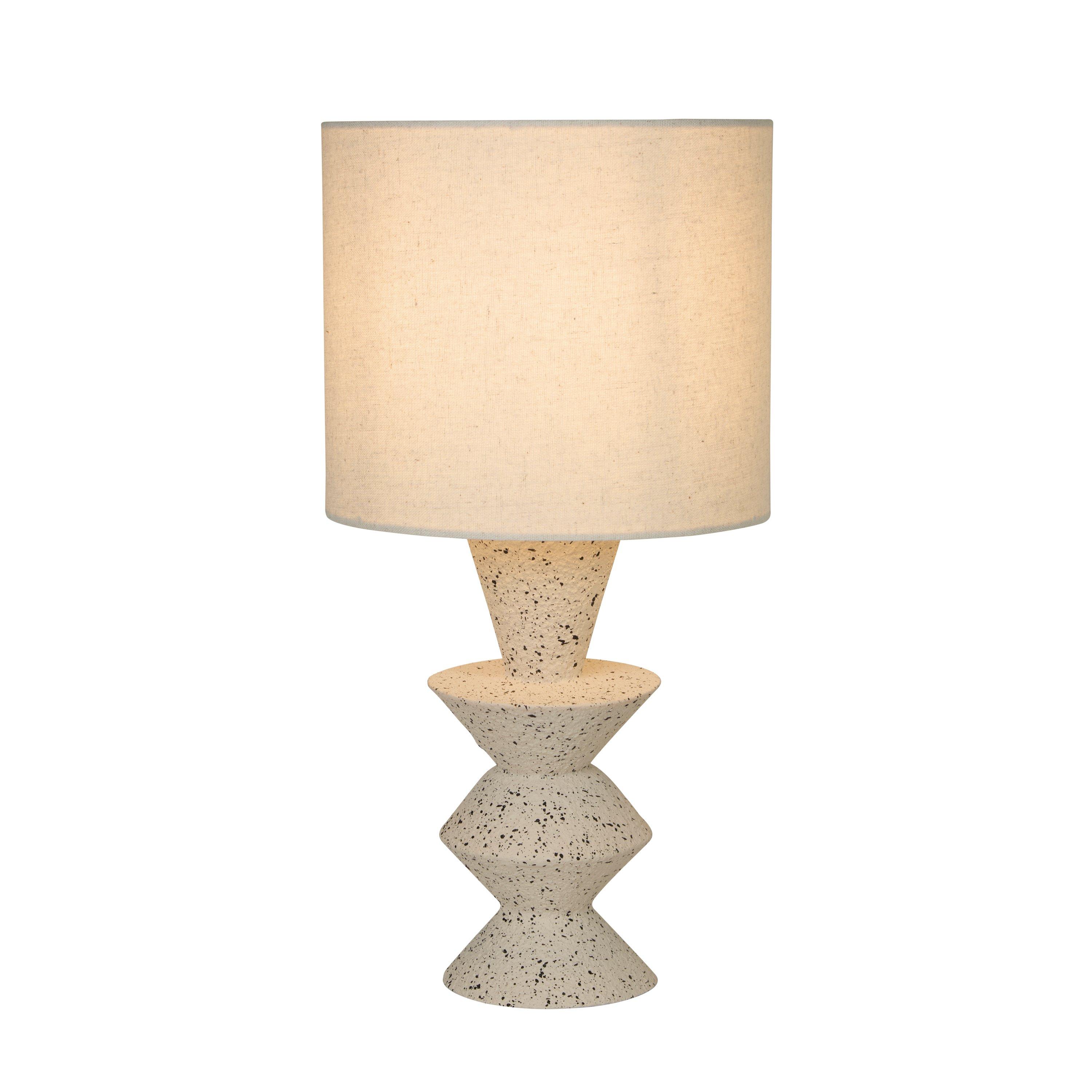 Cream - Lighting Collection - Shaped Stoneware Table Lamp - 4