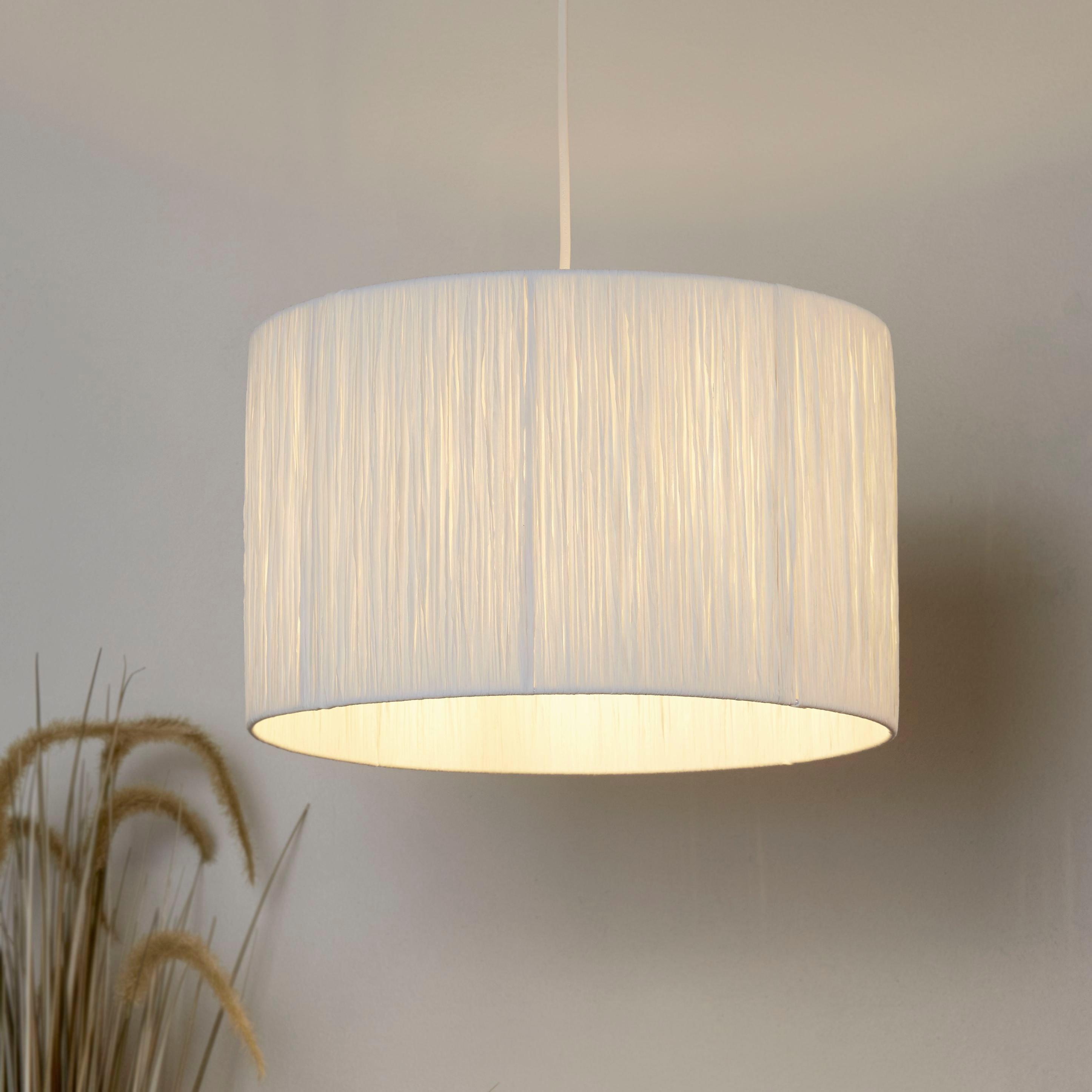 White - Lighting Collection - Raffia Easy Fit Shade - 1